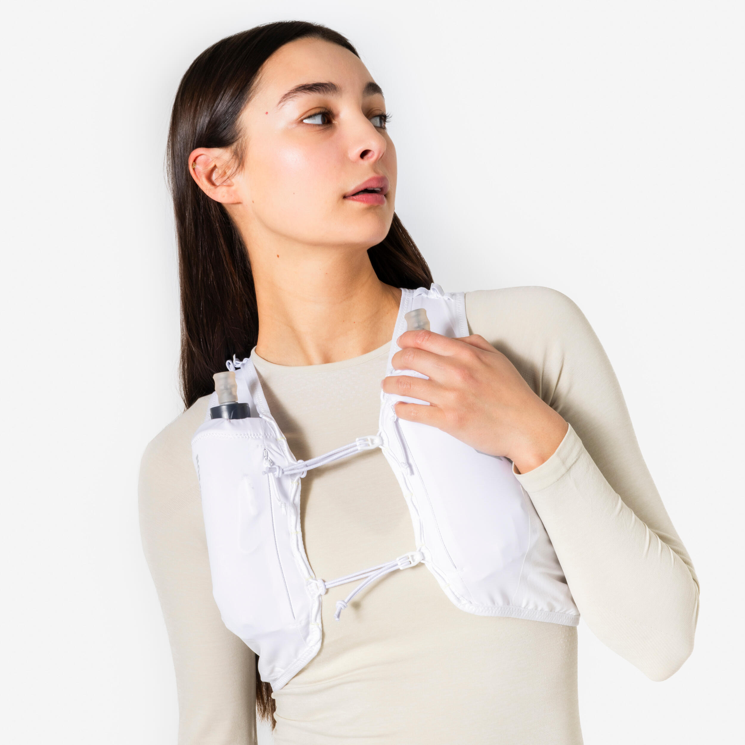 Gilet d'hydratation running unisexe - KIPRUN PROTEAM 5 blanc 20/21
