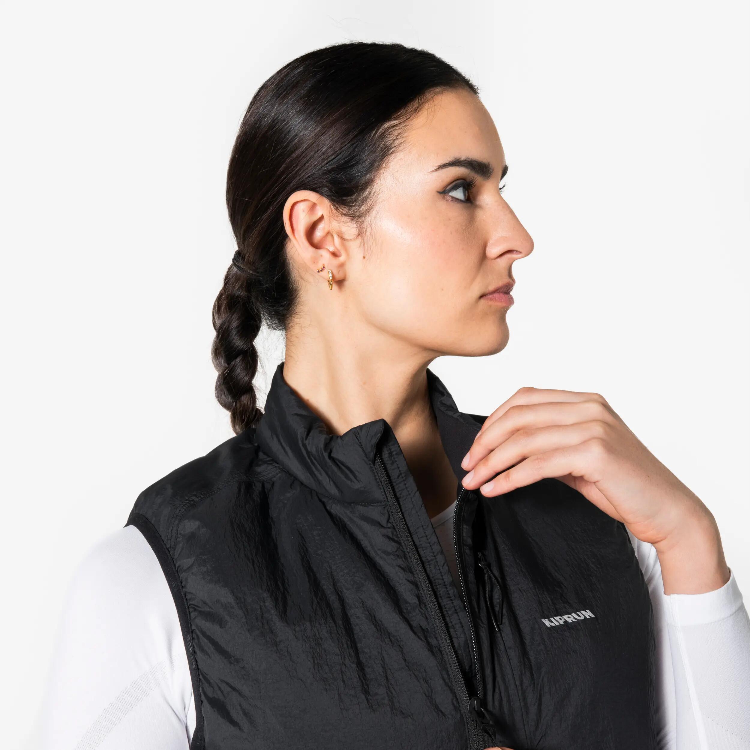 Kamizelka do biegania damska Kiprun 500 Run Warm ocieplana 4/15