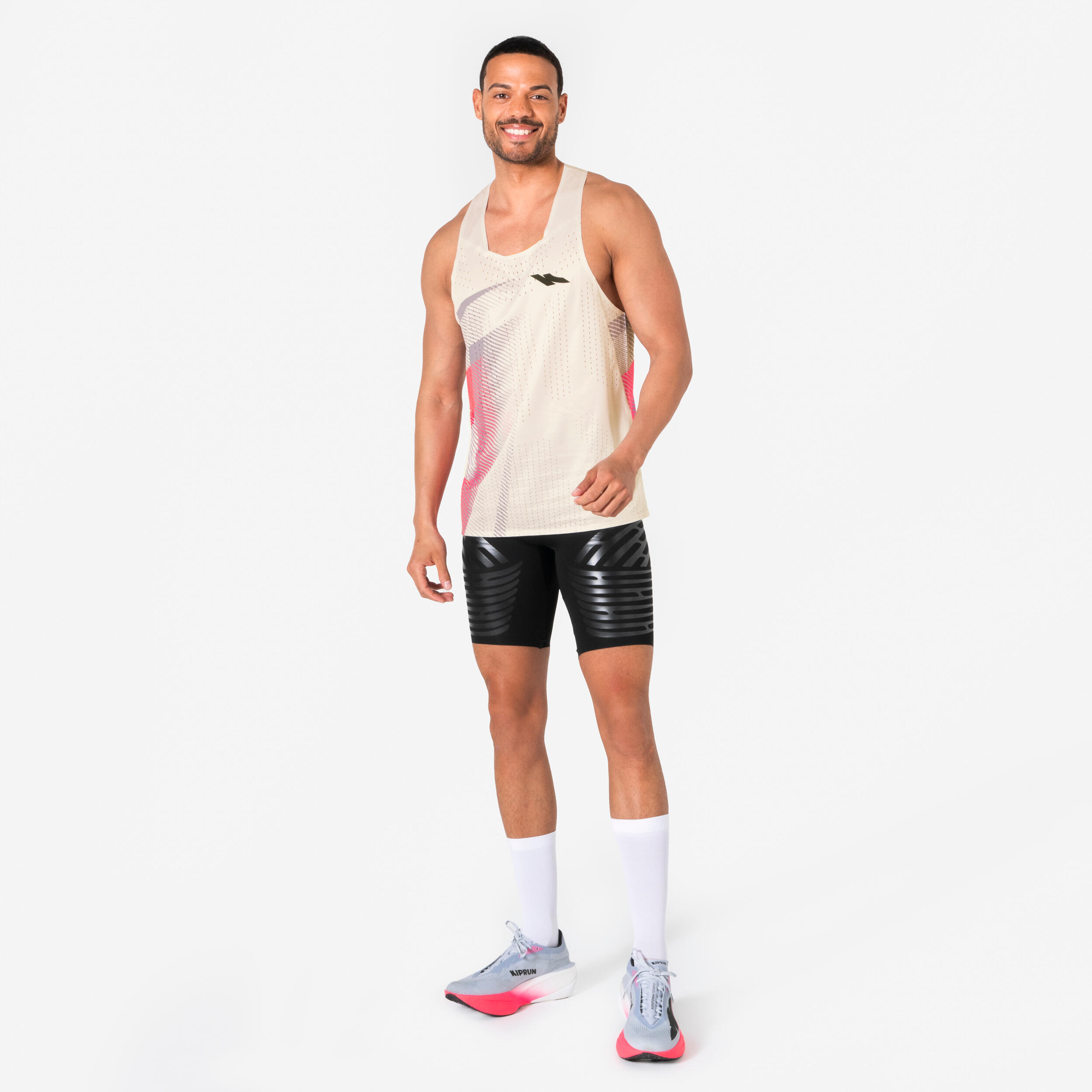 Lauf-Tanktop für Männer, Kiprun Proteam beige rosa 2/13