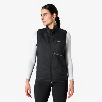 Gilet running donna RUN FLOW WARM beige
