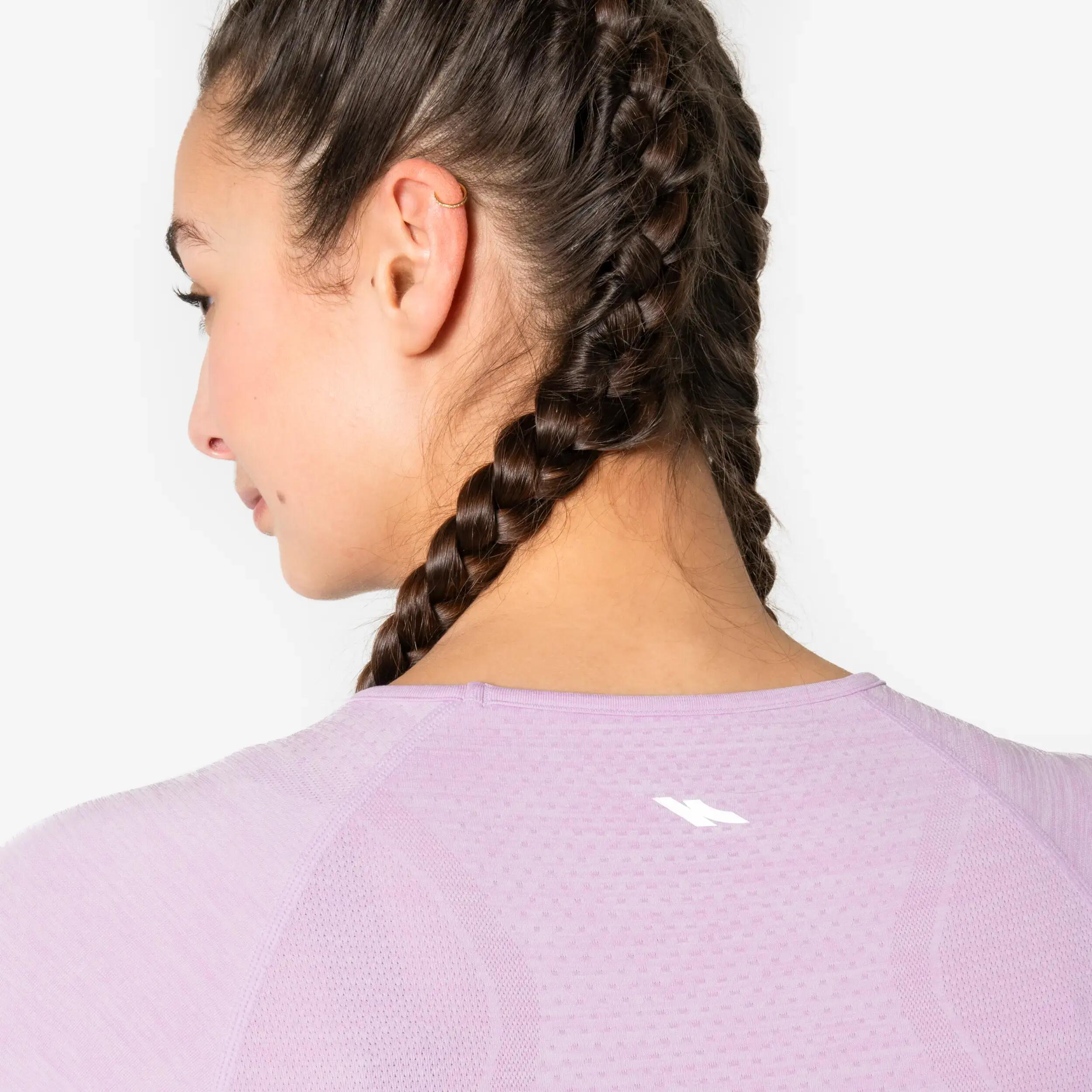 KIPRUN Run 500 Women's Long-Sleeved Seamless Running T-Shirt - Lilac -  5