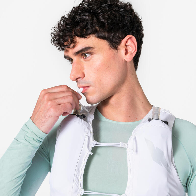 Vestă de hidratare la alergare unisex - KIPRUN PROTEAM 10 alb