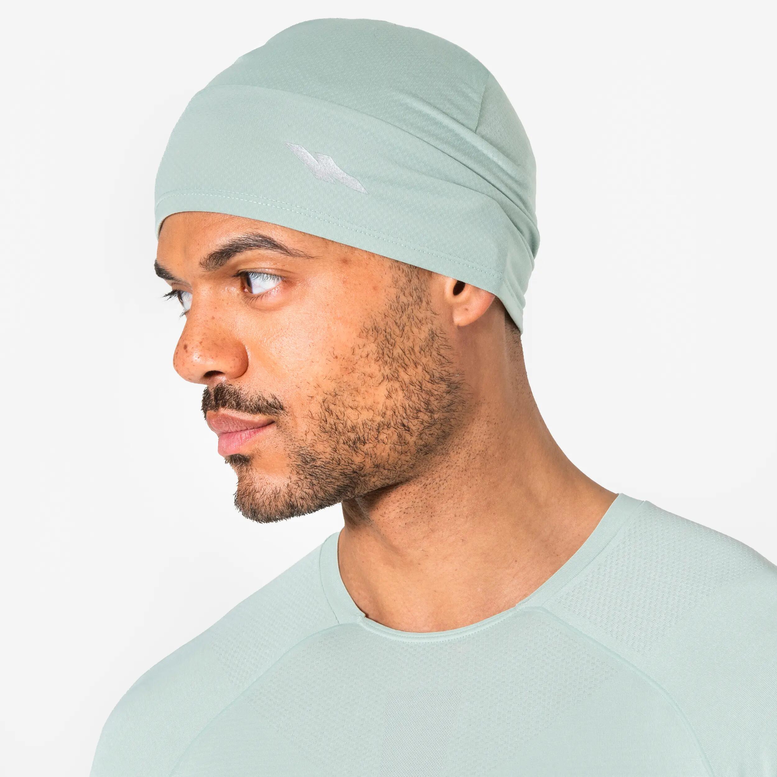 Bonnet running chaud adulte - kiprun warm+ V2 vert givré 2/7