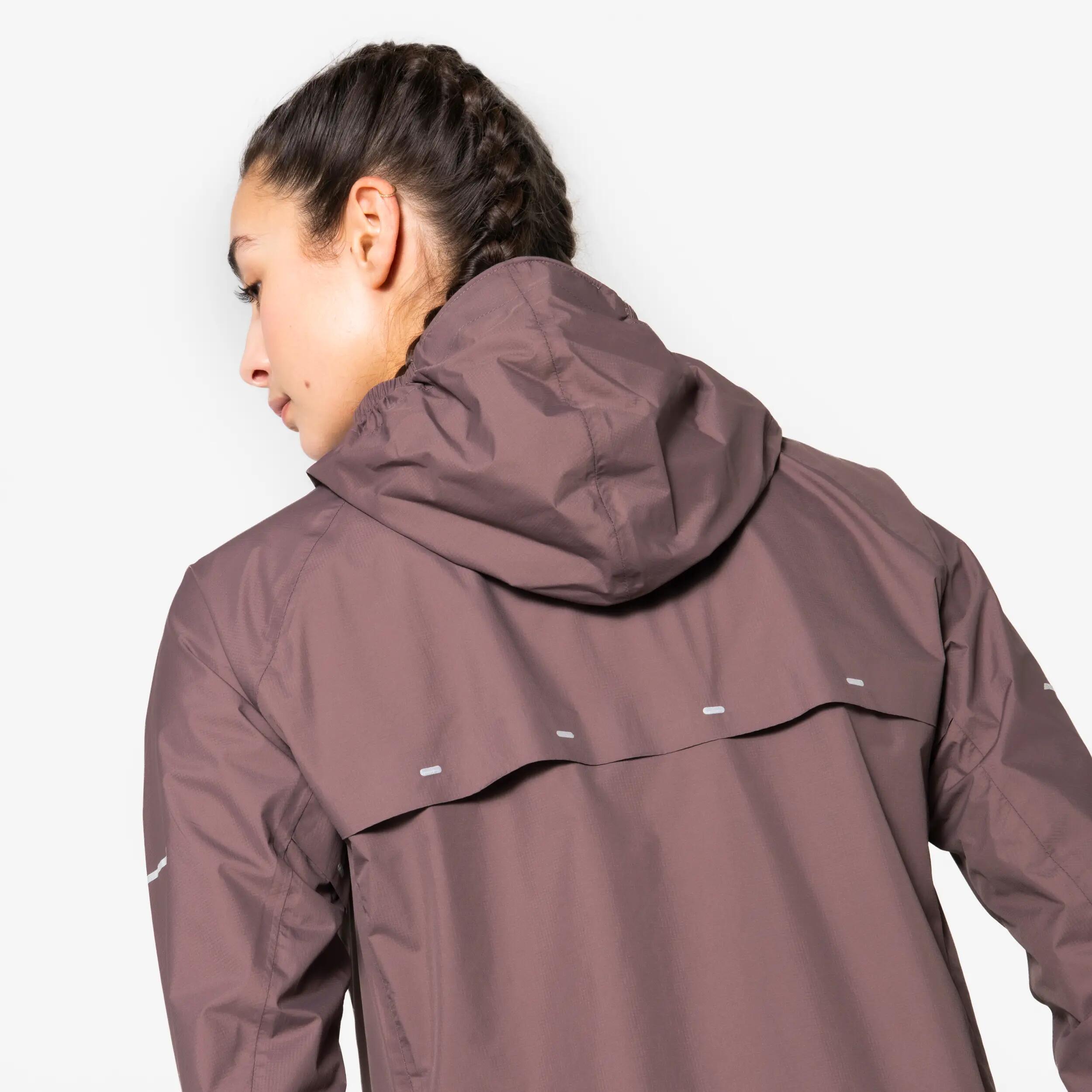 Veste running imperméable Femme, Kiprun Run Rain 900 marron 12/23