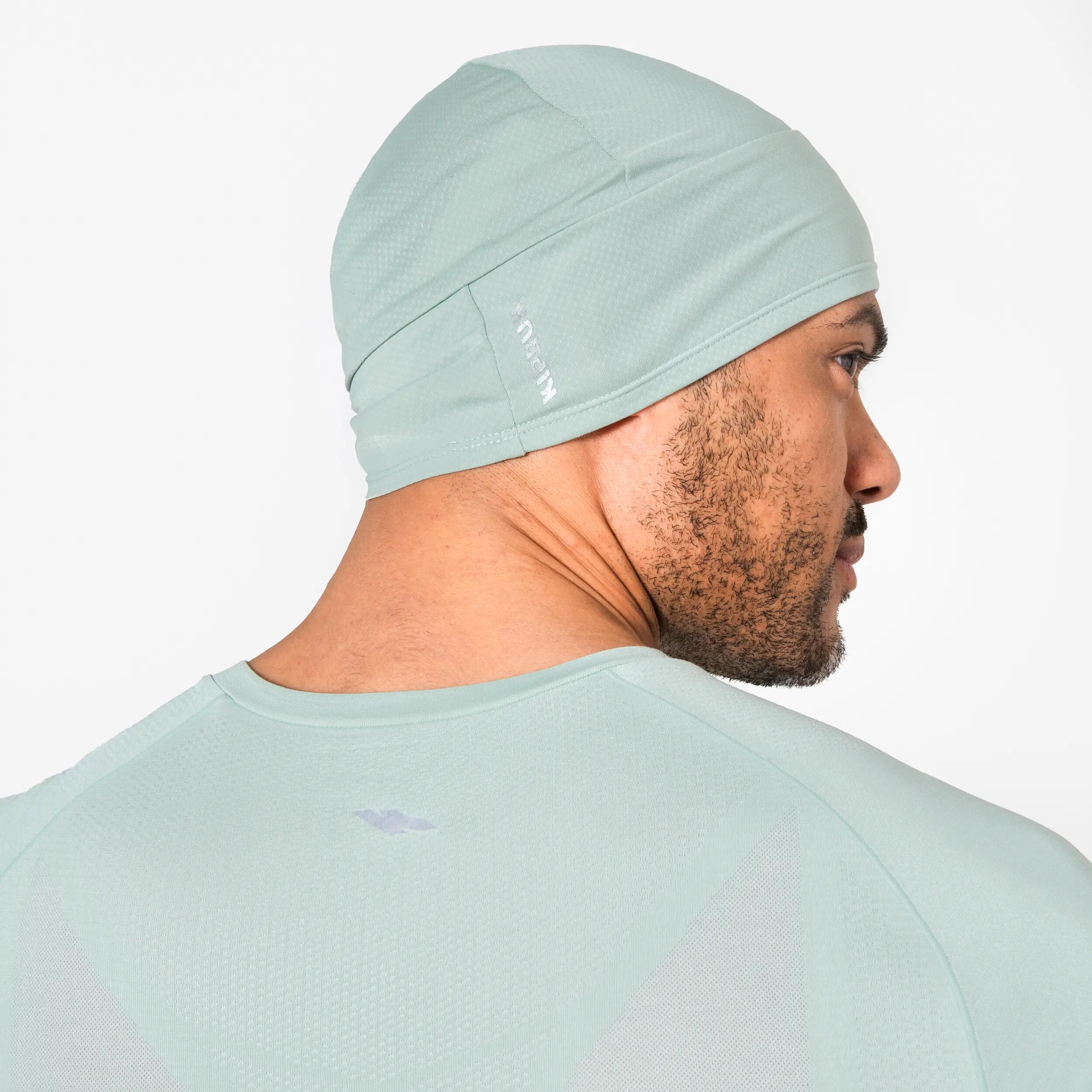 Bonnet running chaud adulte - kiprun warm+ V2 vert givré 3/7
