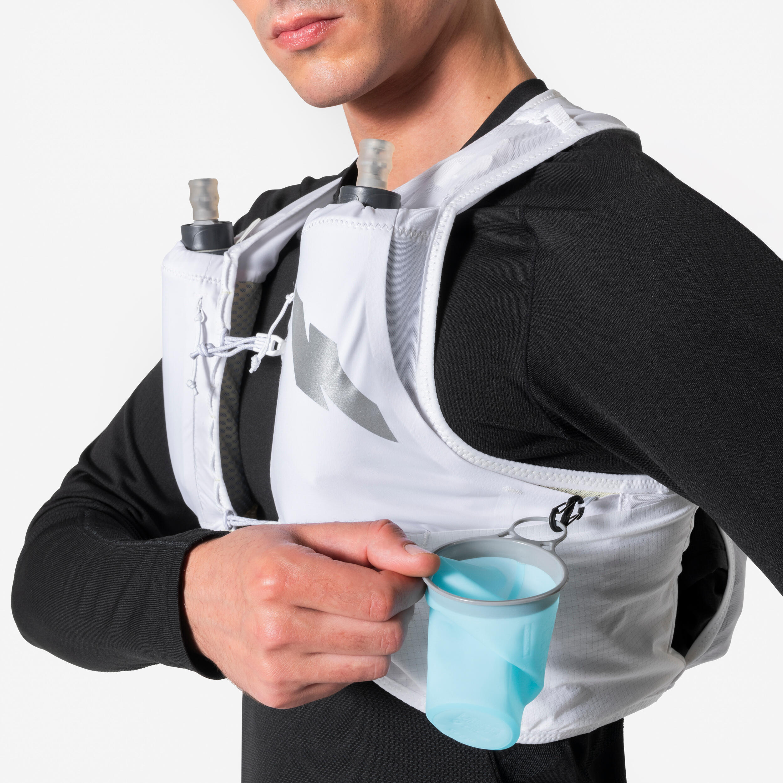 Chaleco de hidratación running unisex - KIPRUN PROTEAM 10 blanco 12/13