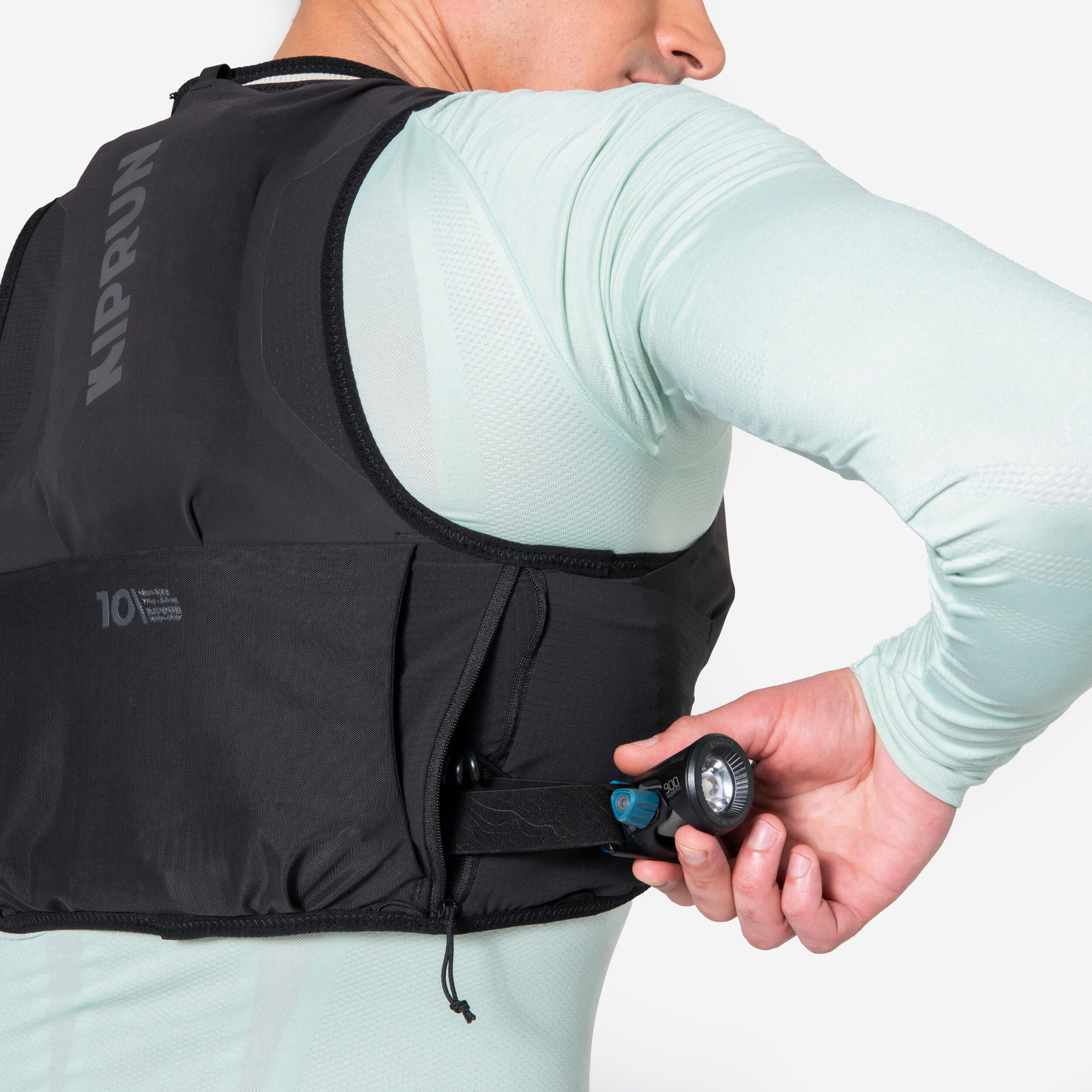 Gilet d'hydratation running unisexe - KIPRUN PROTEAM 10 noir 14/20