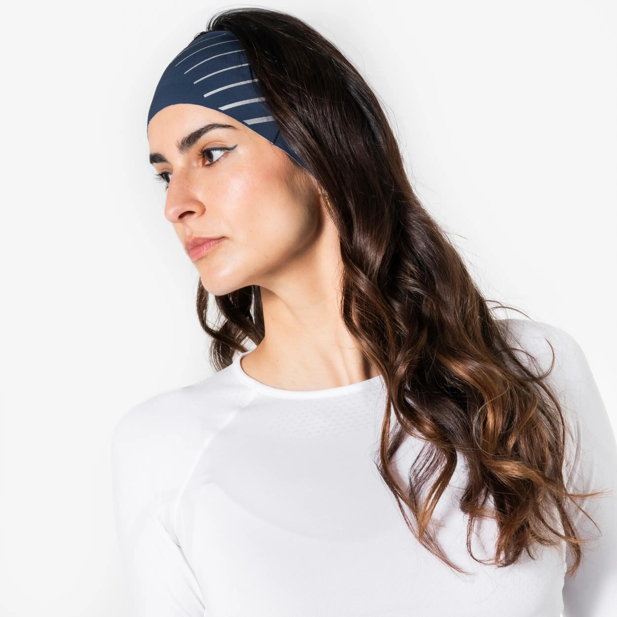 Faixa de Corrida Respirável Criança, Kiprun Dry+ Azul Cinza 3/5