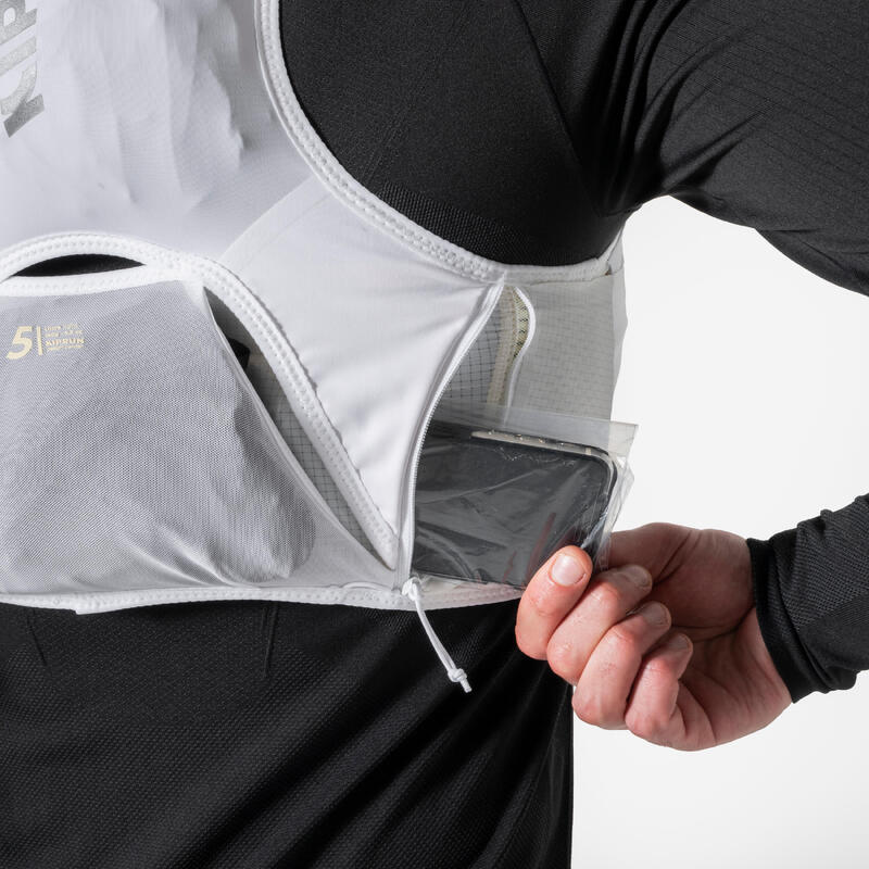 Vestă de hidratare la alergare unisex - KIPRUN PROTEAM 5 alb