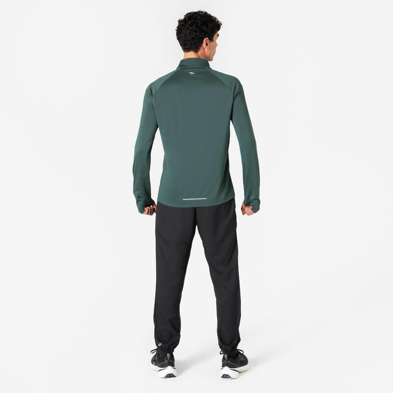 Erkek Uzun Kollu Koşu Tişörtü - Haki - Kiprun Run 100