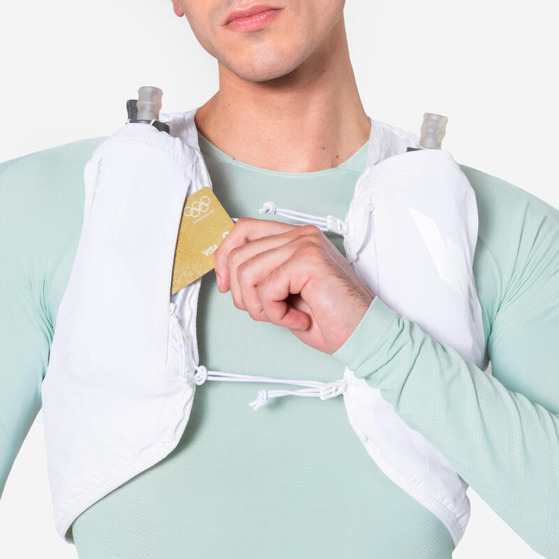 Vestă de hidratare la alergare unisex - KIPRUN PROTEAM 10 alb