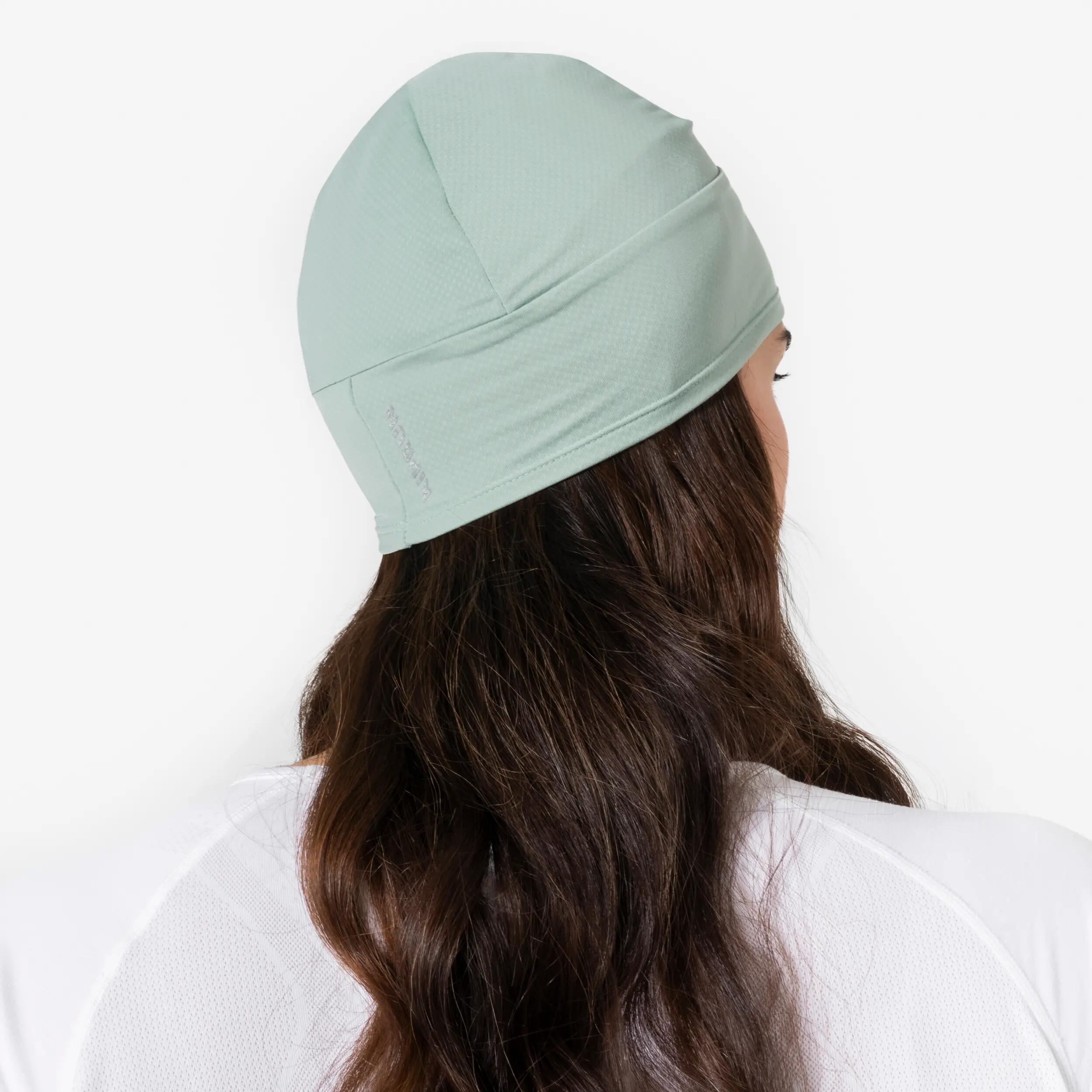 Bonnet running chaud adulte - kiprun warm+ V2 vert givré 6/7