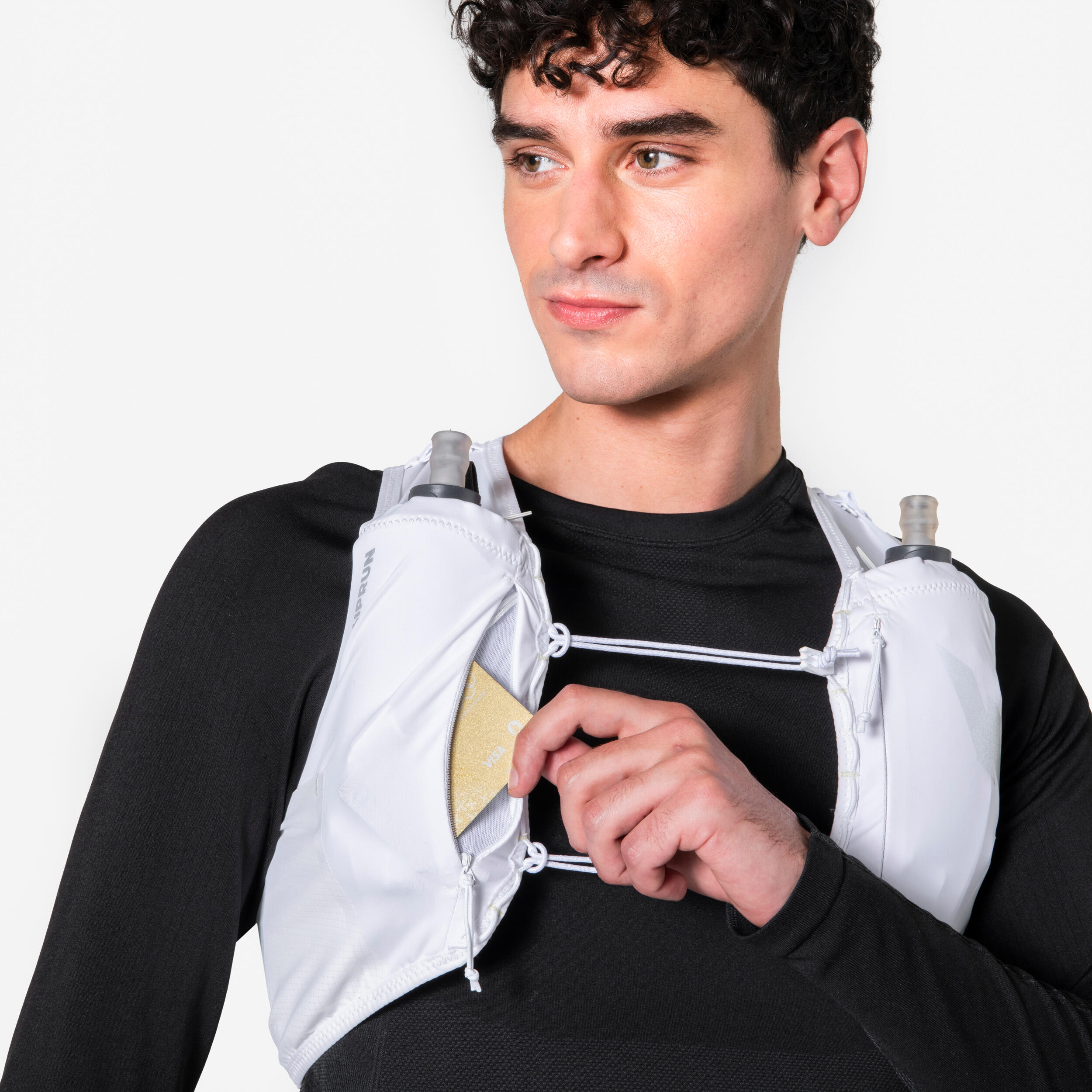 Gilet d'hydratation running unisexe - KIPRUN PROTEAM 5 blanc 6/21