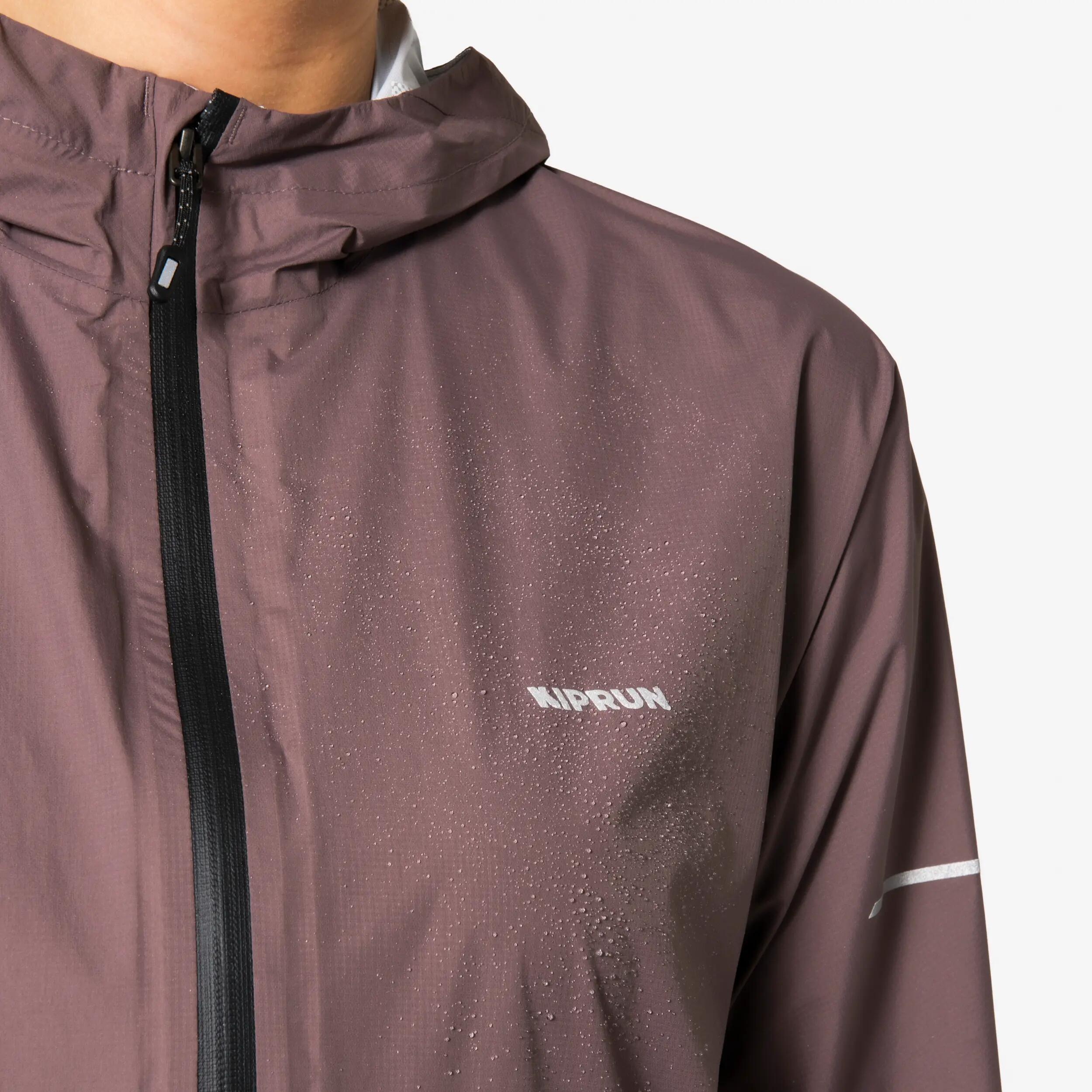 Veste running imperméable Femme, Kiprun Run Rain 900 marron 17/23