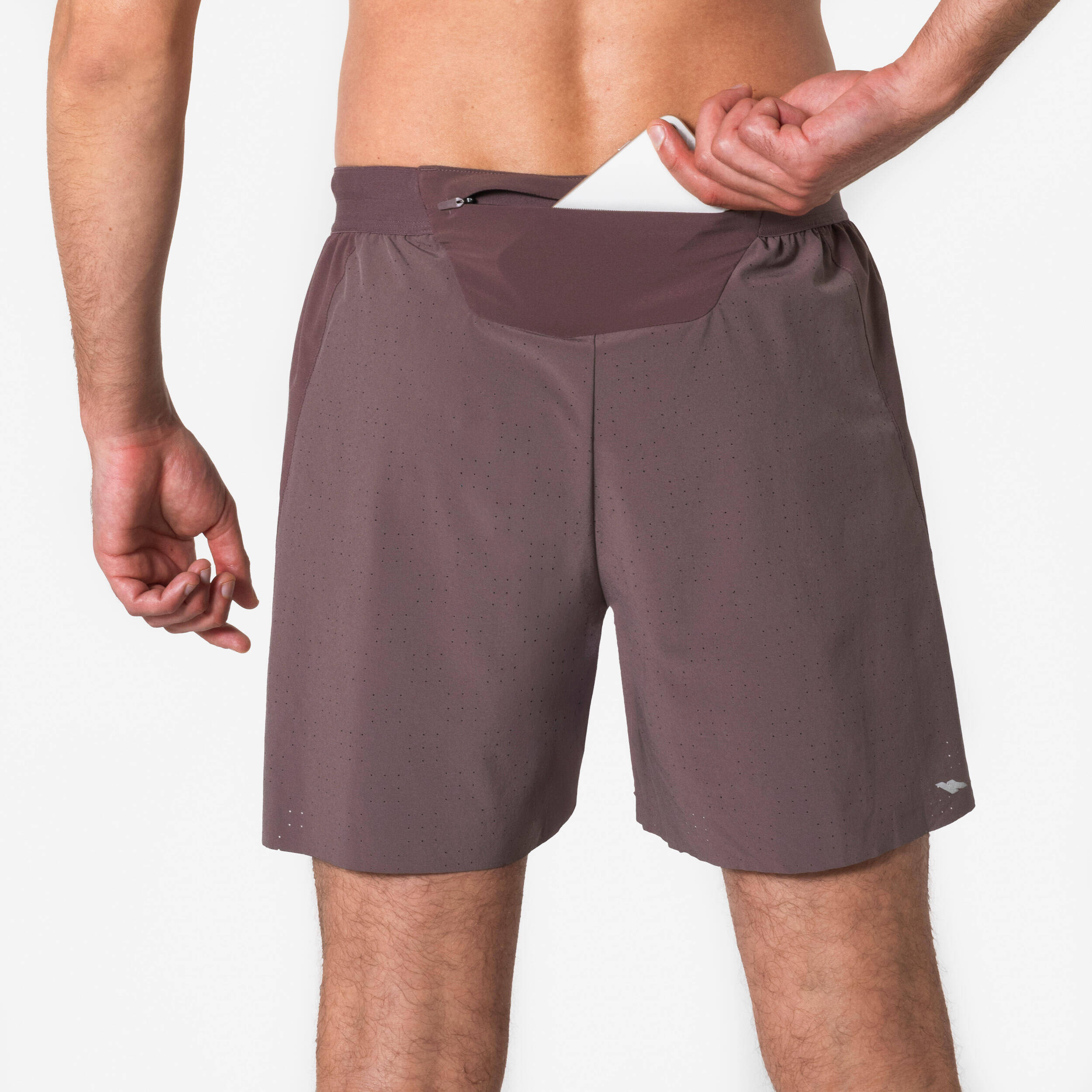 Men's running shorts - KIPRUN Run 500 Comfort - Brown -  4
