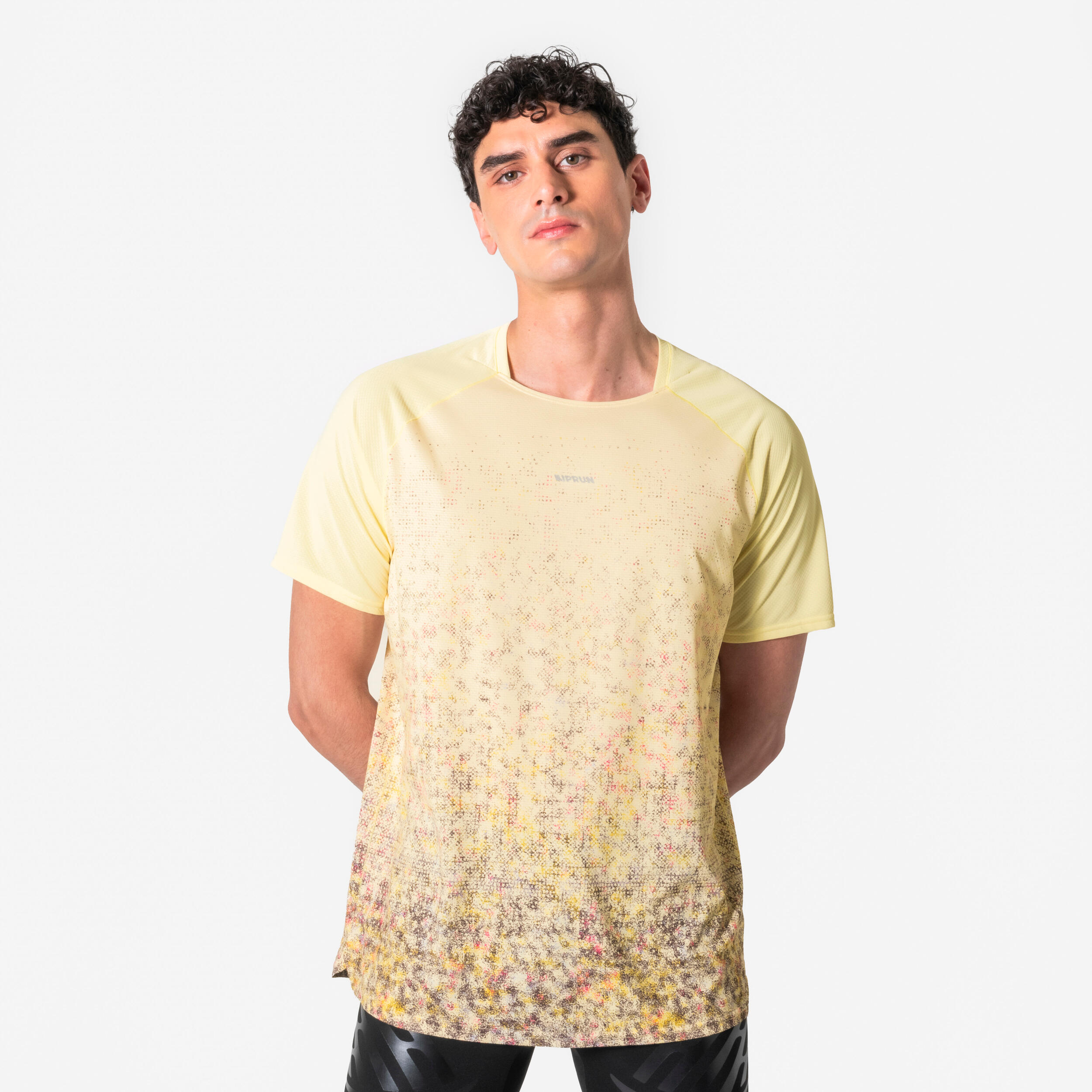 Men's trail T-shirt, Kiprun Run 500 - Yellow
