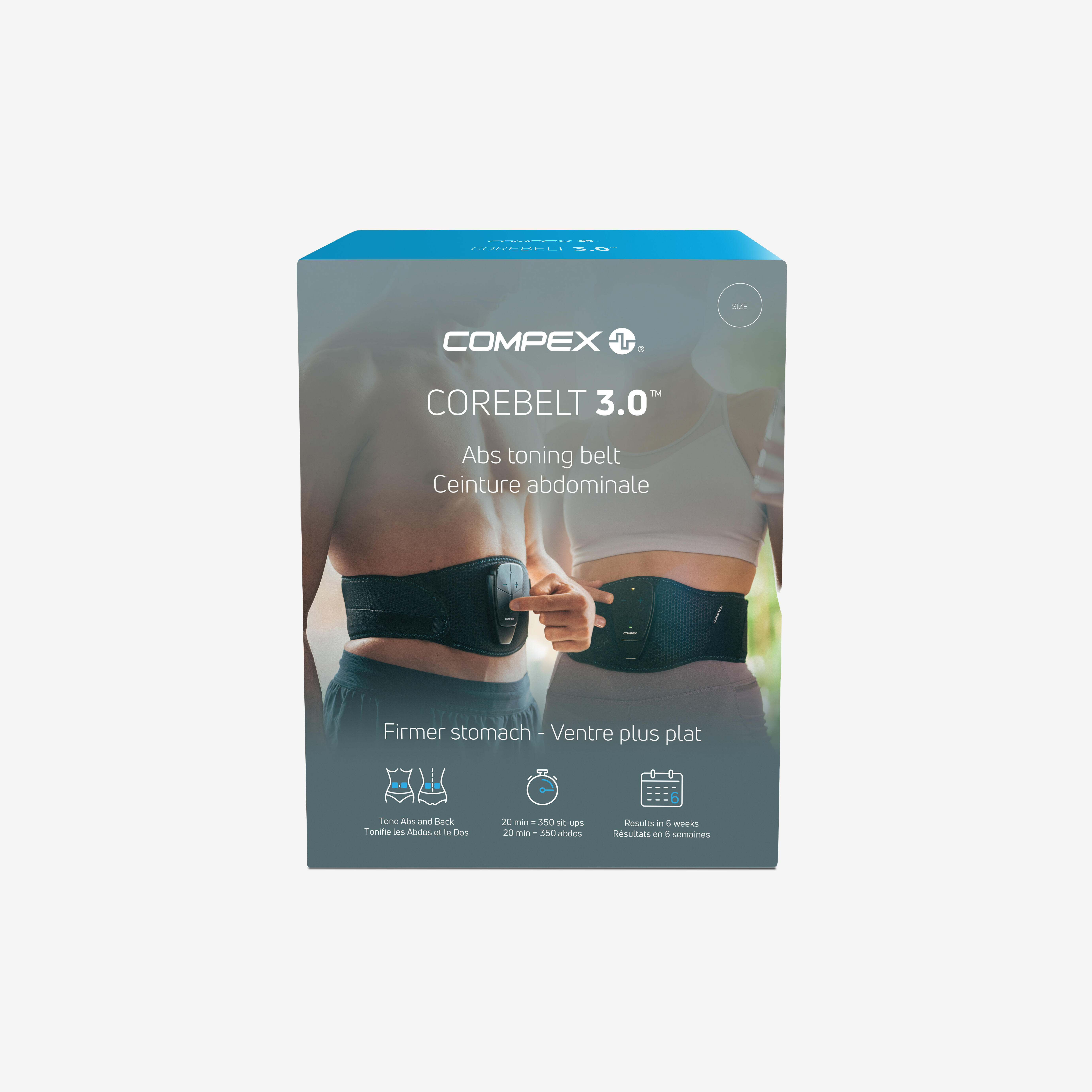 COMPEX Elektrostimulačný pás Corebelt 3.0 S/M bez · záber 3