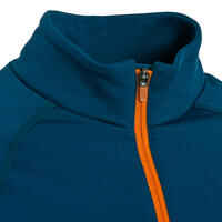 Forclaz 500 Zip Collar Children's T-shirt Blue