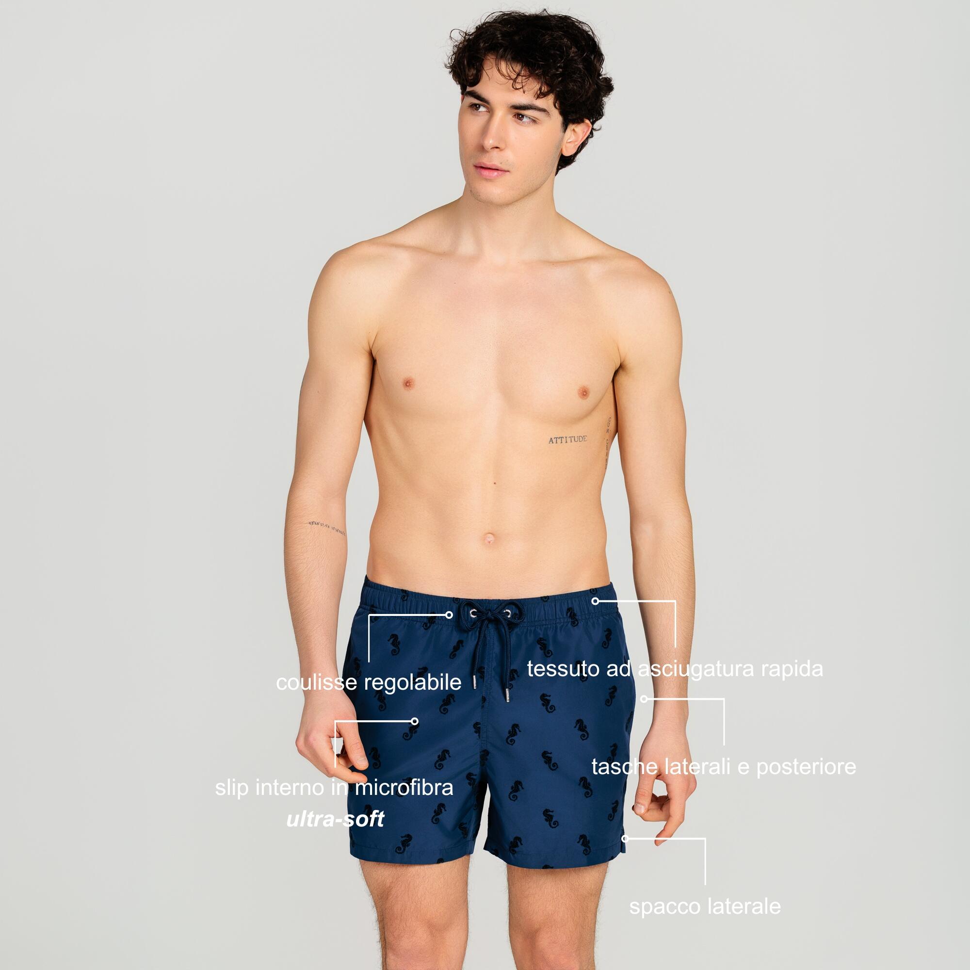 Costume mare uomo modello “cavalluccio marino” blu 4/7