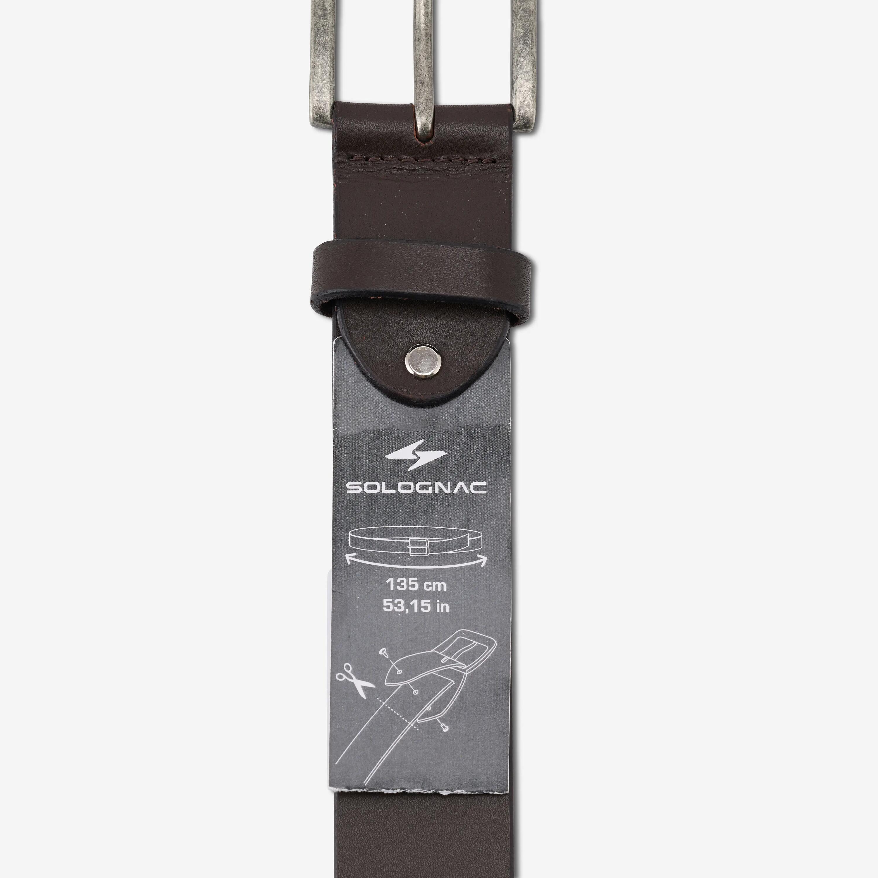 Jagdgürtel Leder 135 cm schwarz 4/4