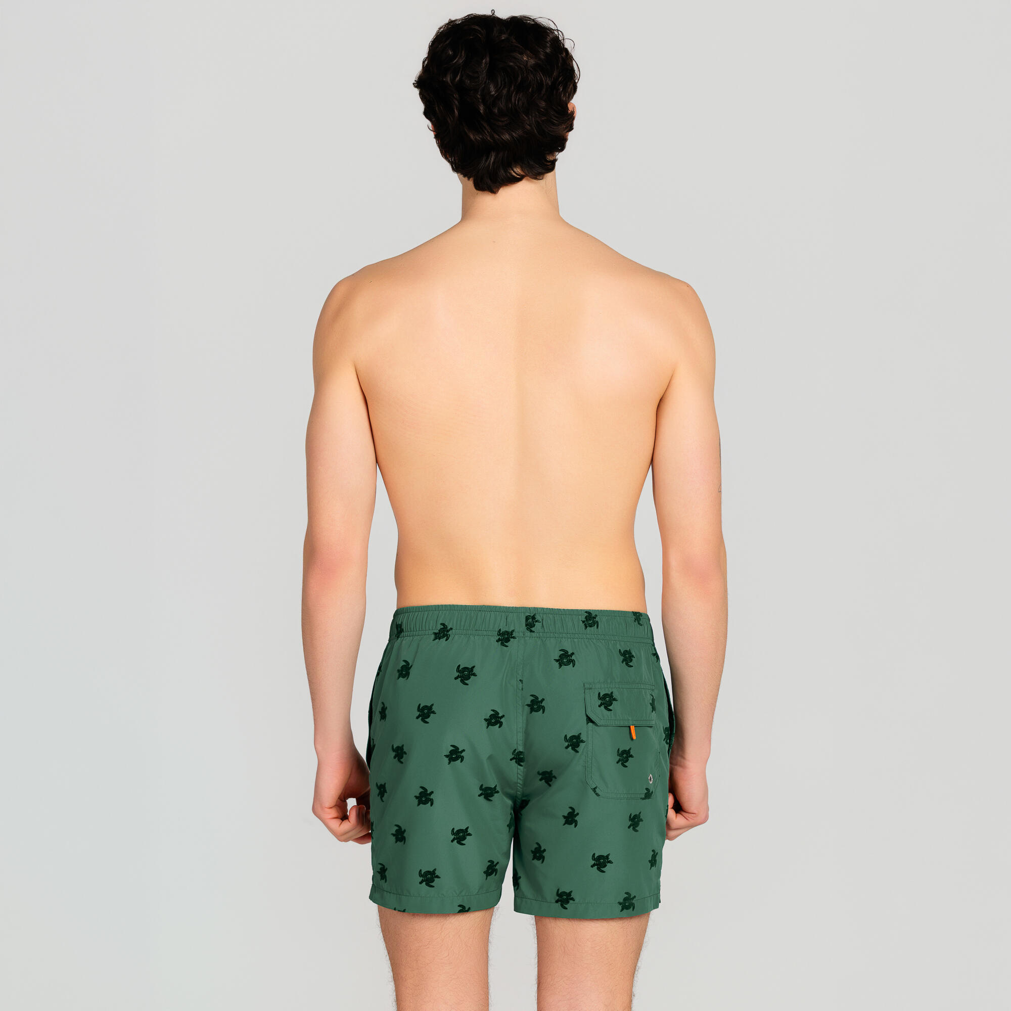 Costume mare uomo modello “tartarughe” verde militare 3/6