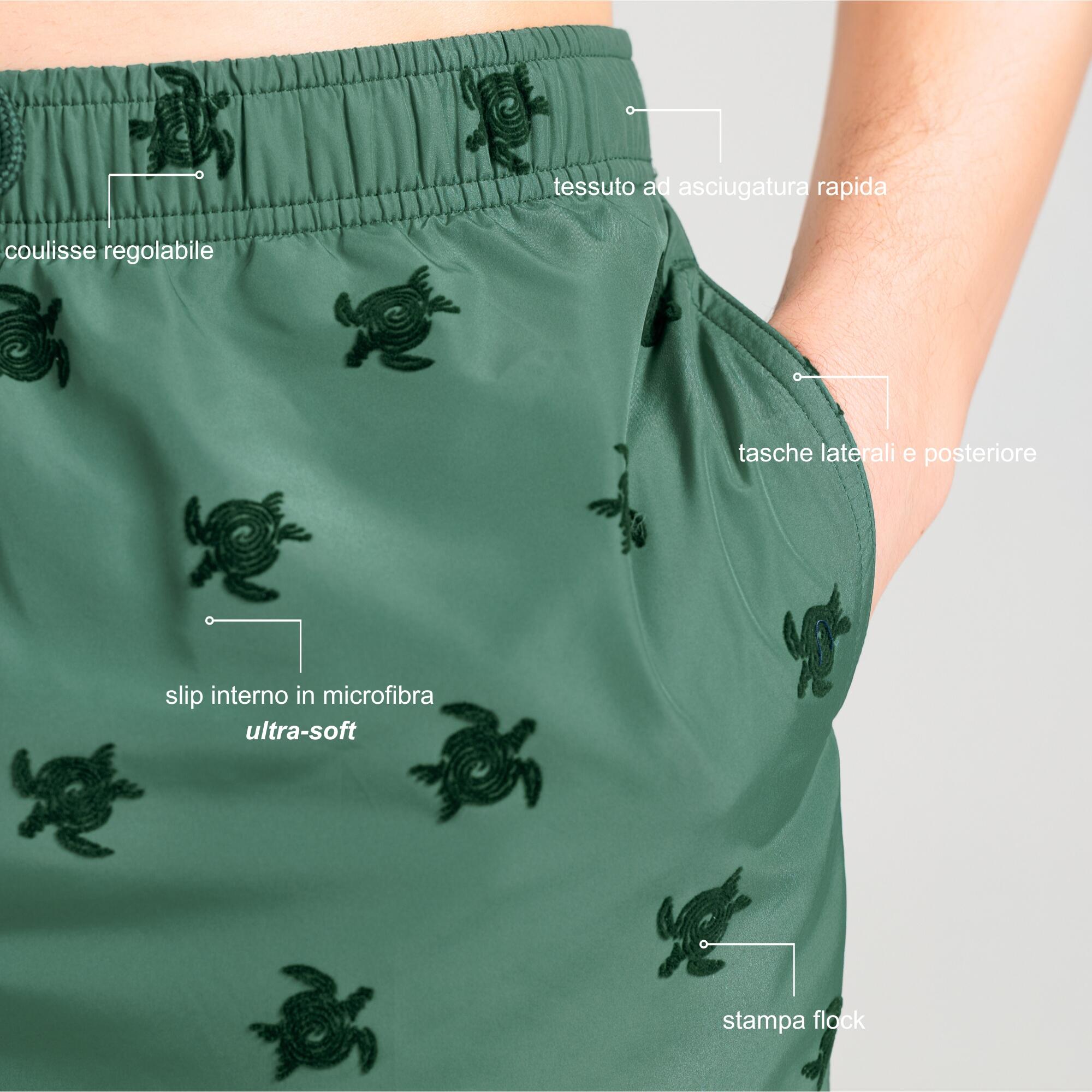 Costume mare uomo modello “tartarughe” verde militare 4/6