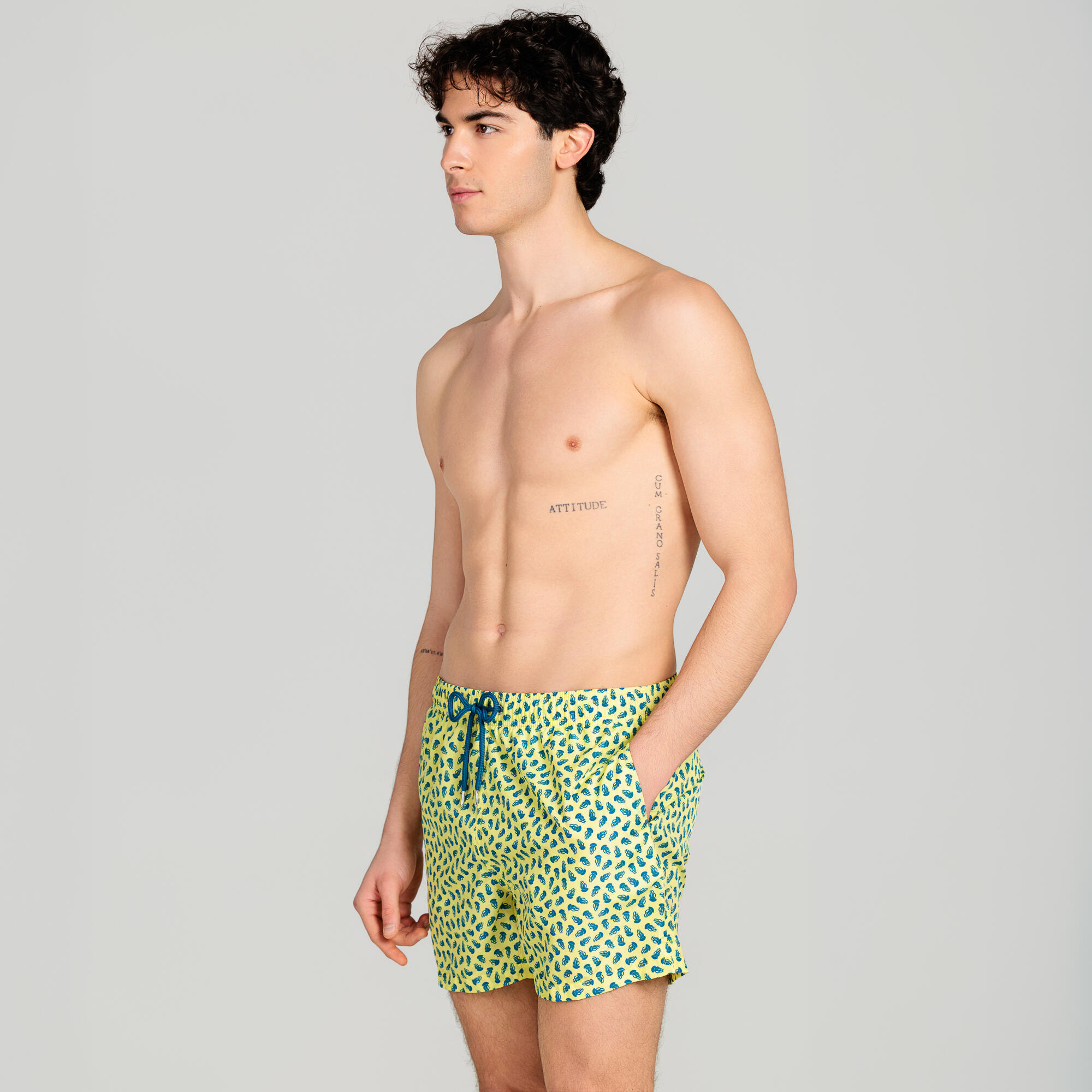 Costume mare uomo modello “medusa” giallo 3/7