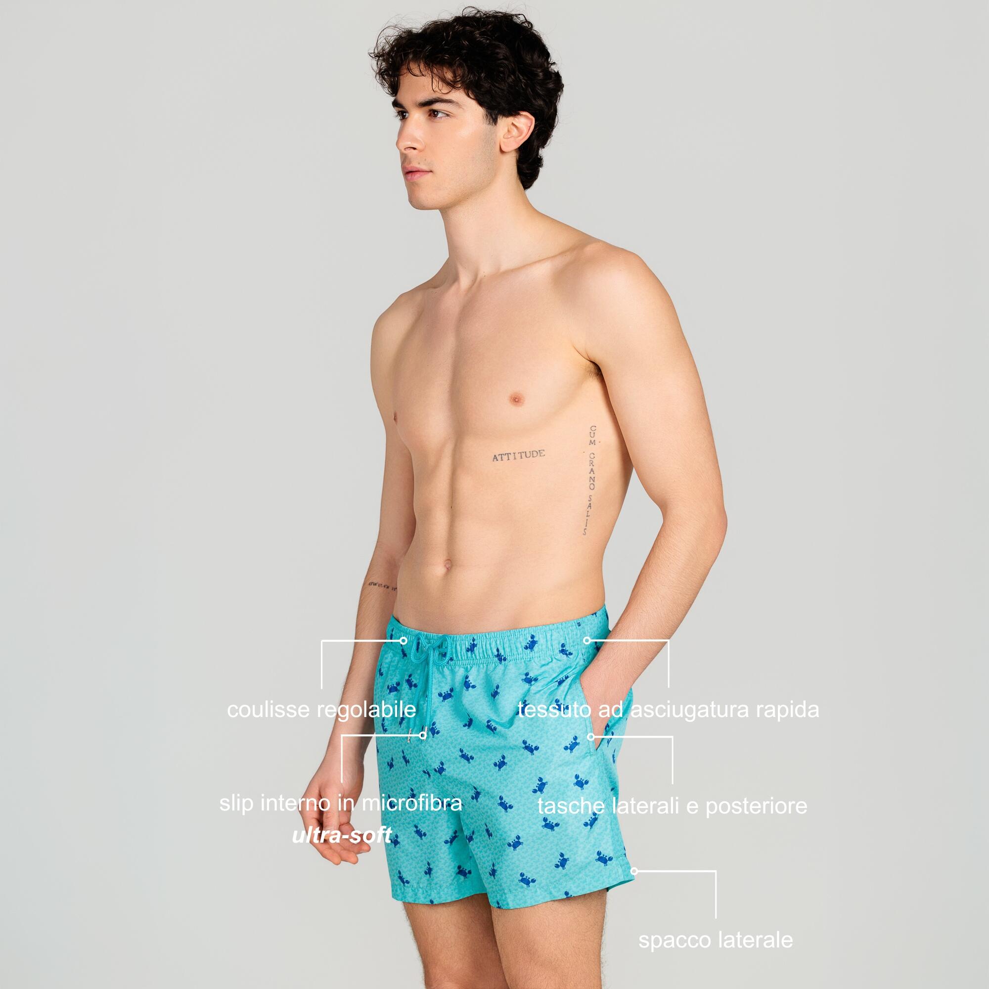Costume mare uomo modello “granchio” azzurro 6/7