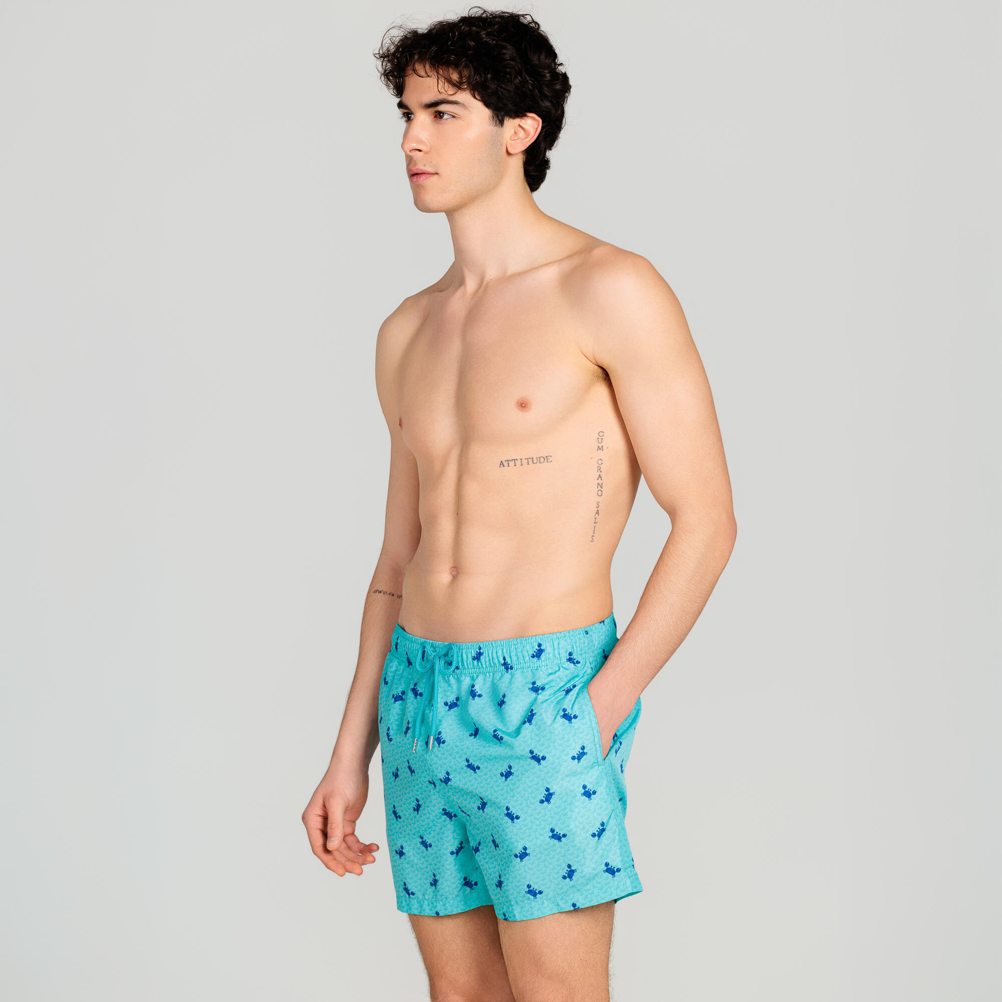 Costume mare uomo modello “granchio” azzurro 2/7
