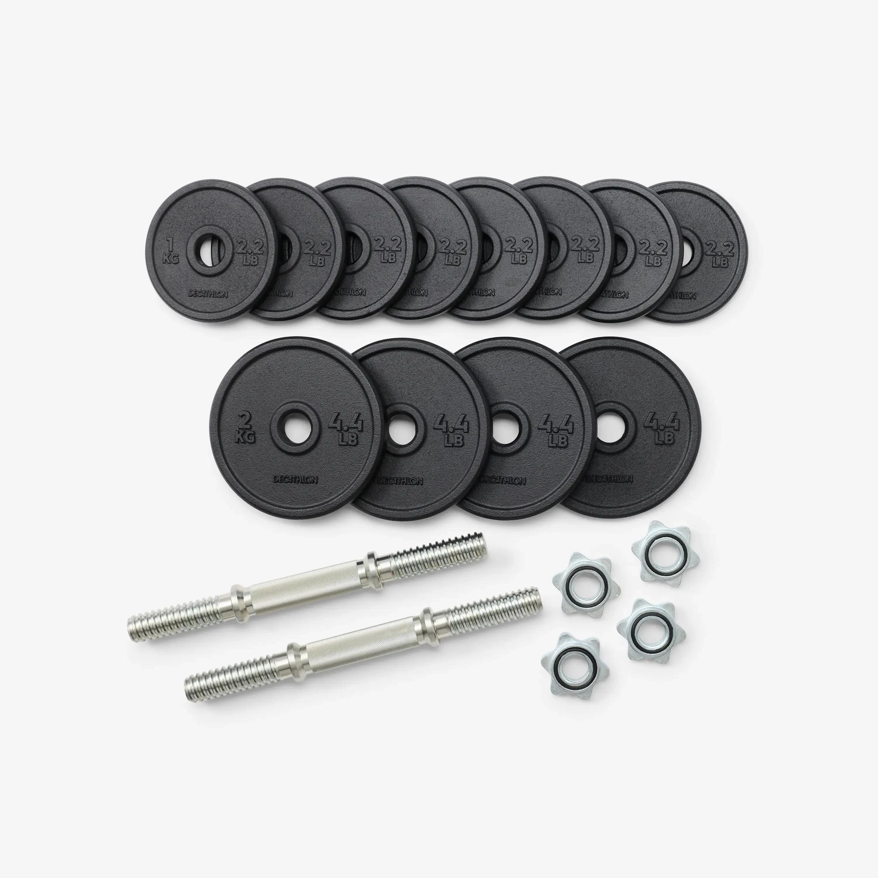 Weight Training 20 kg Partly Recycled Cast Iron Dumbbells Set -  4