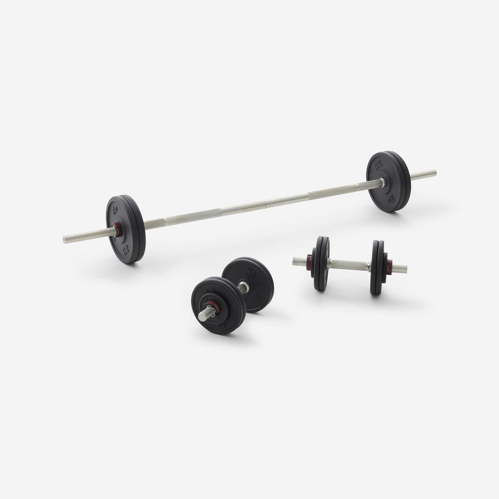 Komplet litoželeznih ploščatih uteži (50 kg)