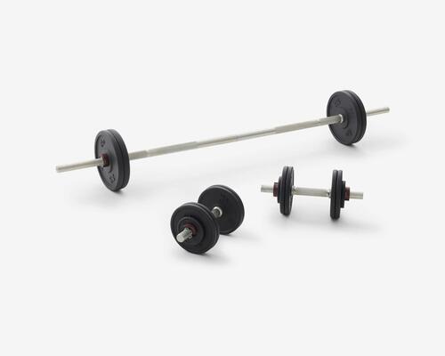 Kit haltère de musculation 10 kg avec disque de fonte à 80 % recyclée : notice, réparation