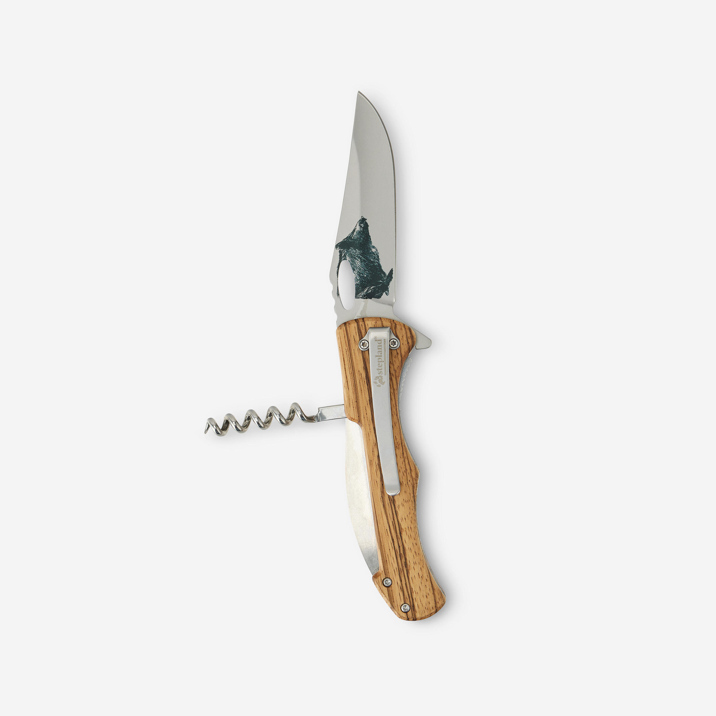 Couteau pliant tire-bouchon gravure sanglier 7/11