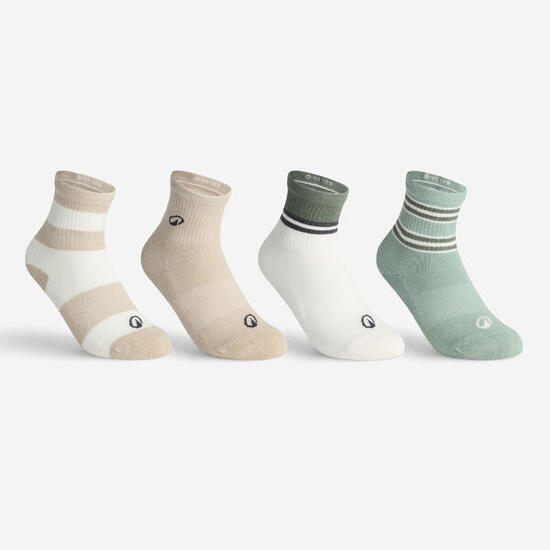 Lot de 4 paires de chaussettes de sport enfant, RS 300 beige vert