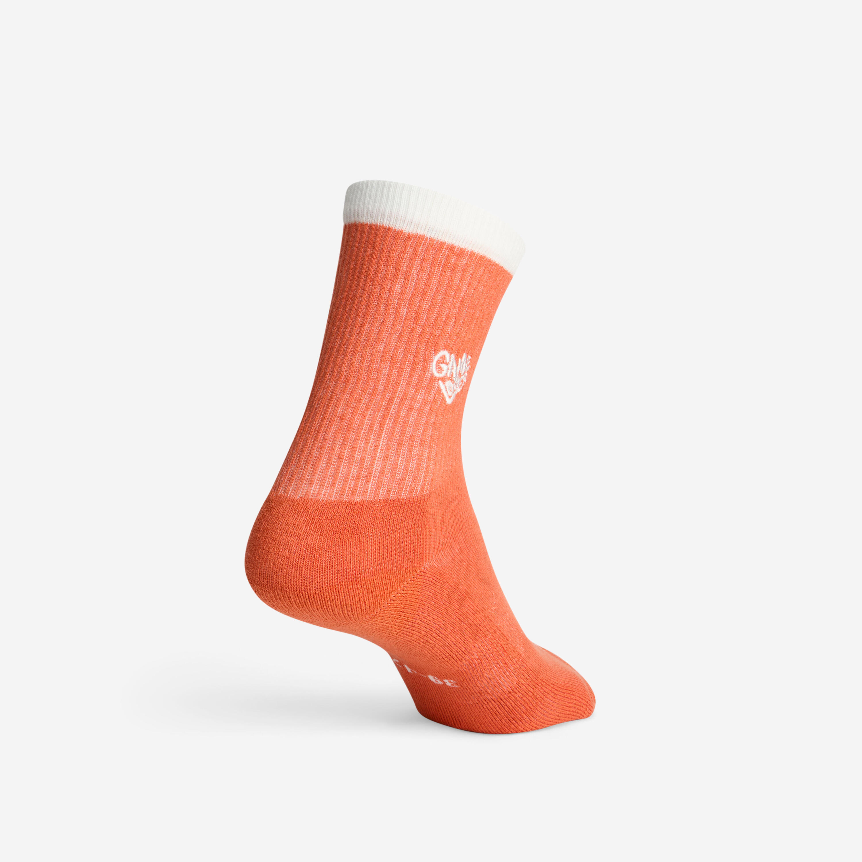 Chaussettes de sport hautes édition spéciale lot de 2 paires, RS300 blanc orange 4/5
