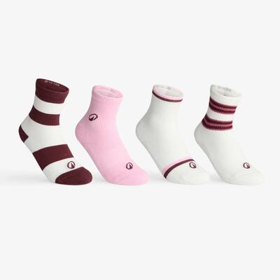 Sportsokken rs 300 4 paar voor kinderen wit/roze