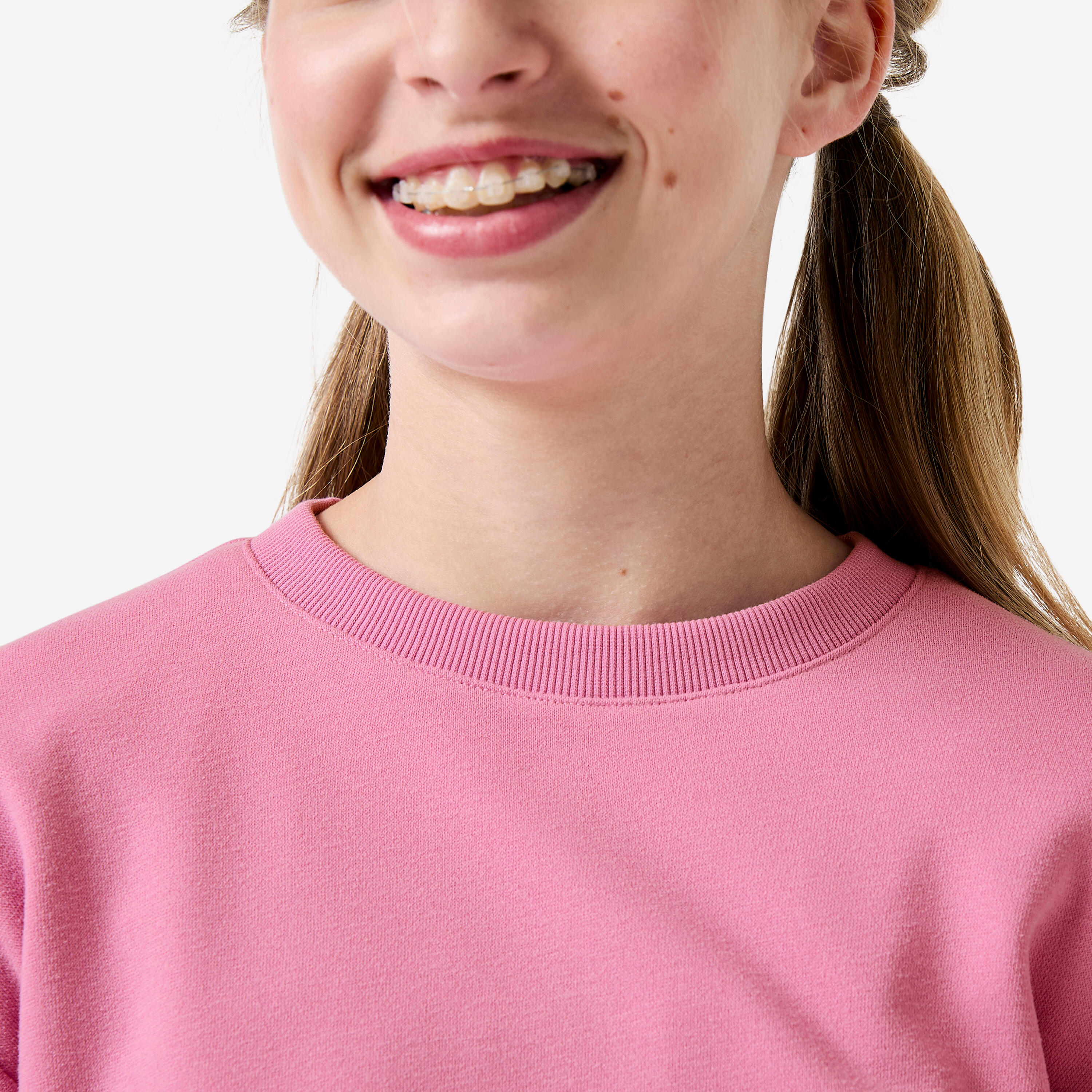 Survêtement french terry respirant fille, rose et gris 3/9