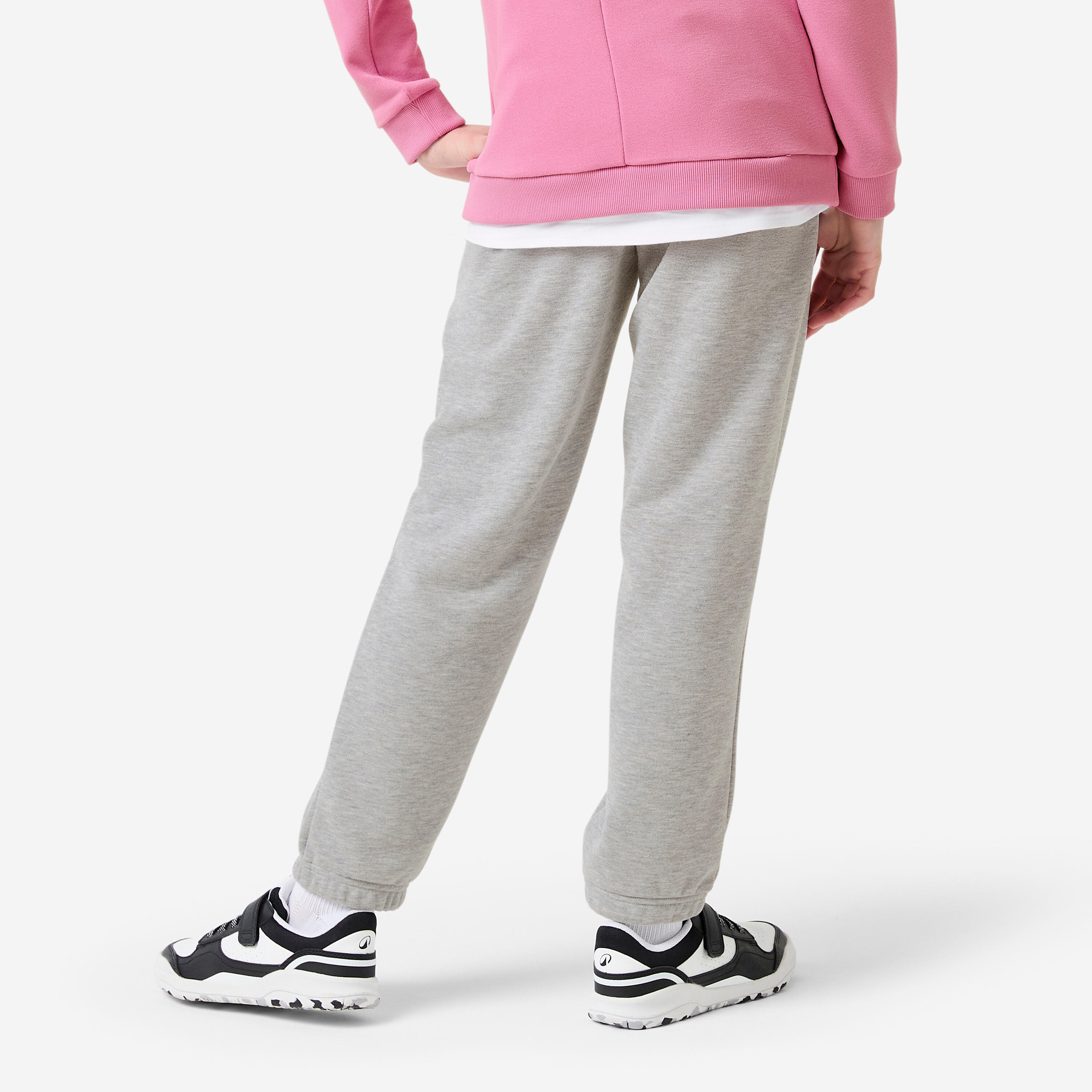 Survêtement french terry respirant fille, rose et gris 9/9