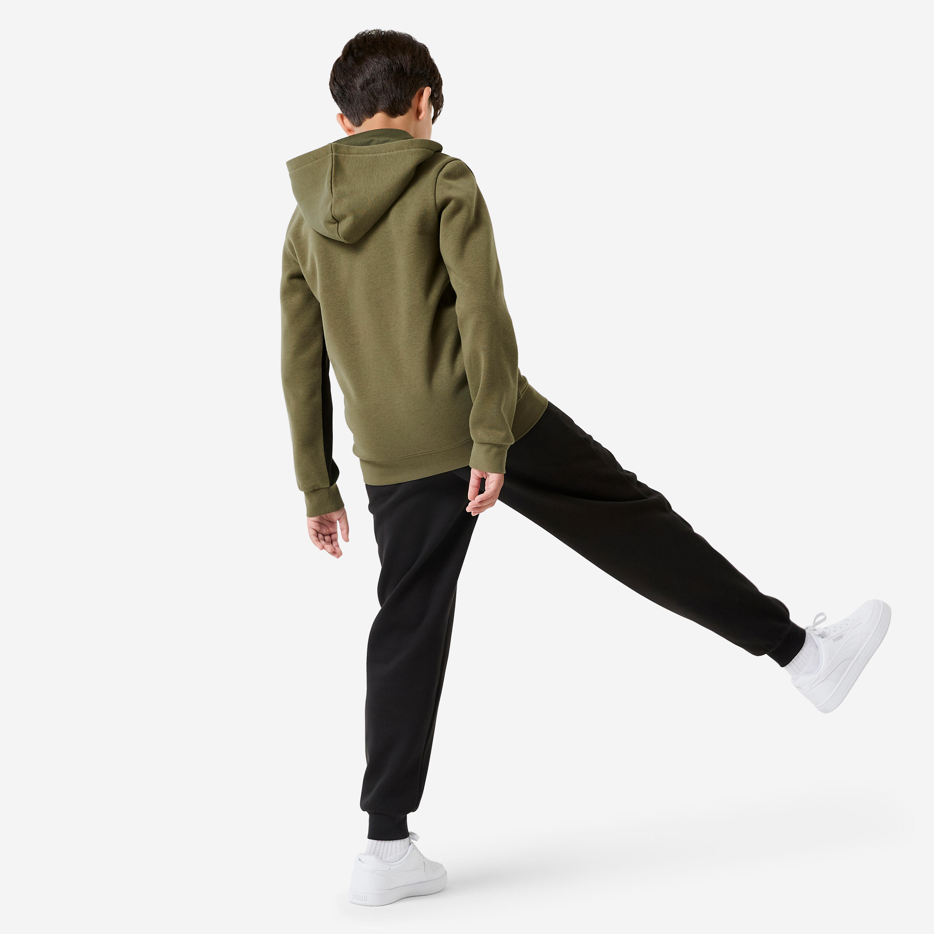Ensemble de survêtement zippé enfant, kaki et noir 4/11