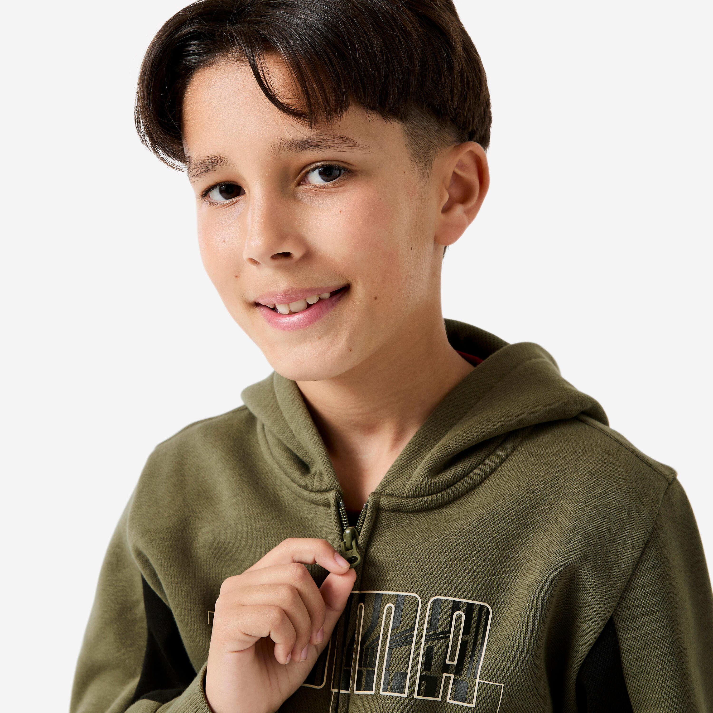 Ensemble de survêtement zippé enfant, kaki et noir 6/11