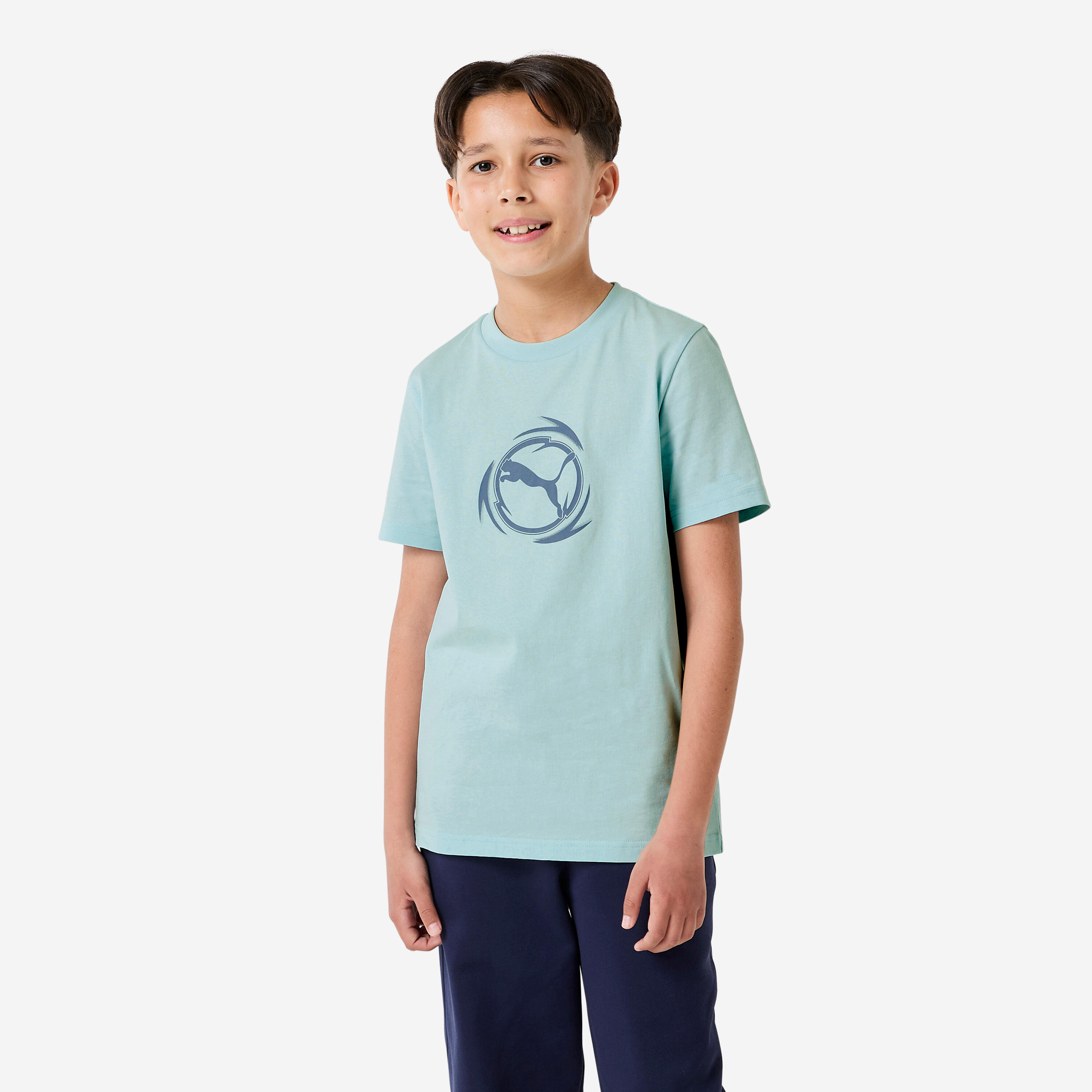 T-Shirt Kinder Baumwolle - Print hellblau  1/5