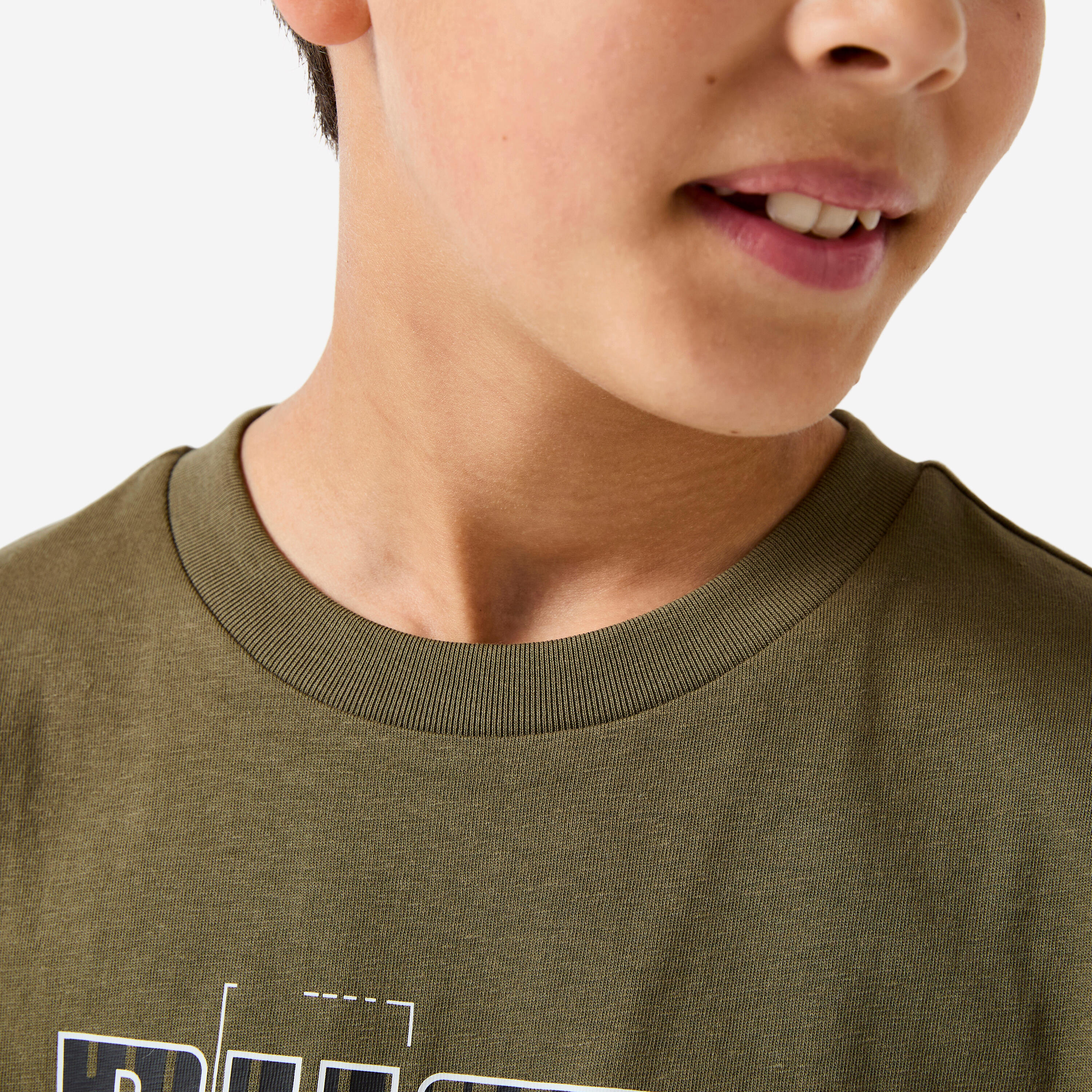 T-Shirt Kinder Baumwolle - grün mit Print  3/5