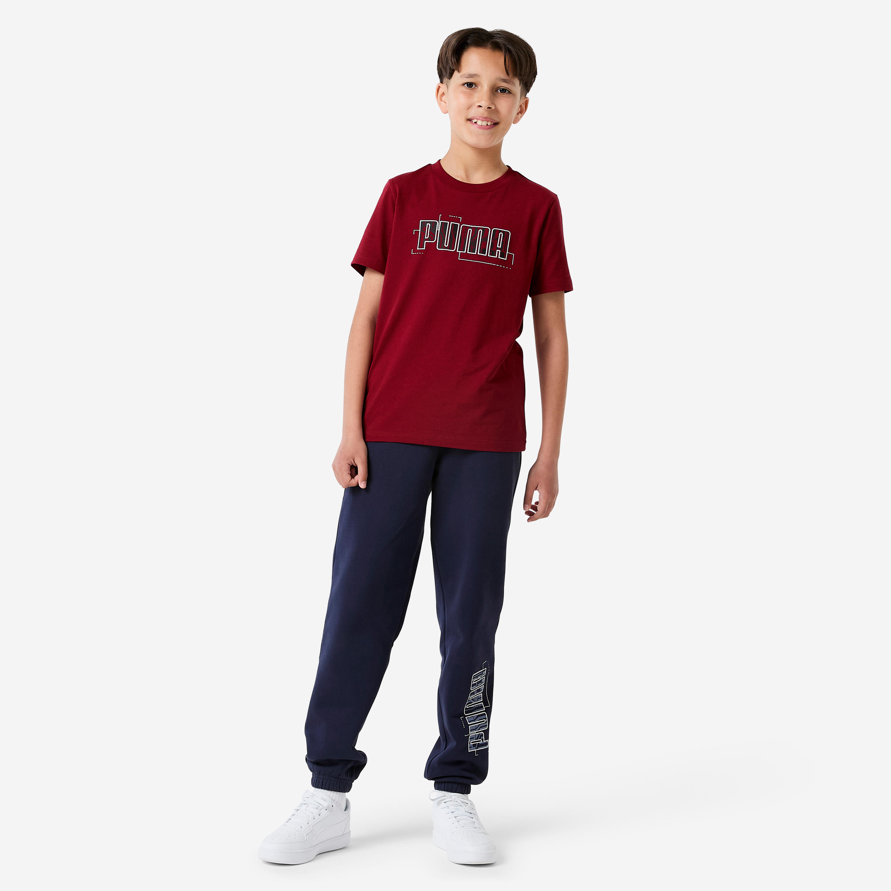 T-shirt coton imprimé enfant, bordeau 2/5