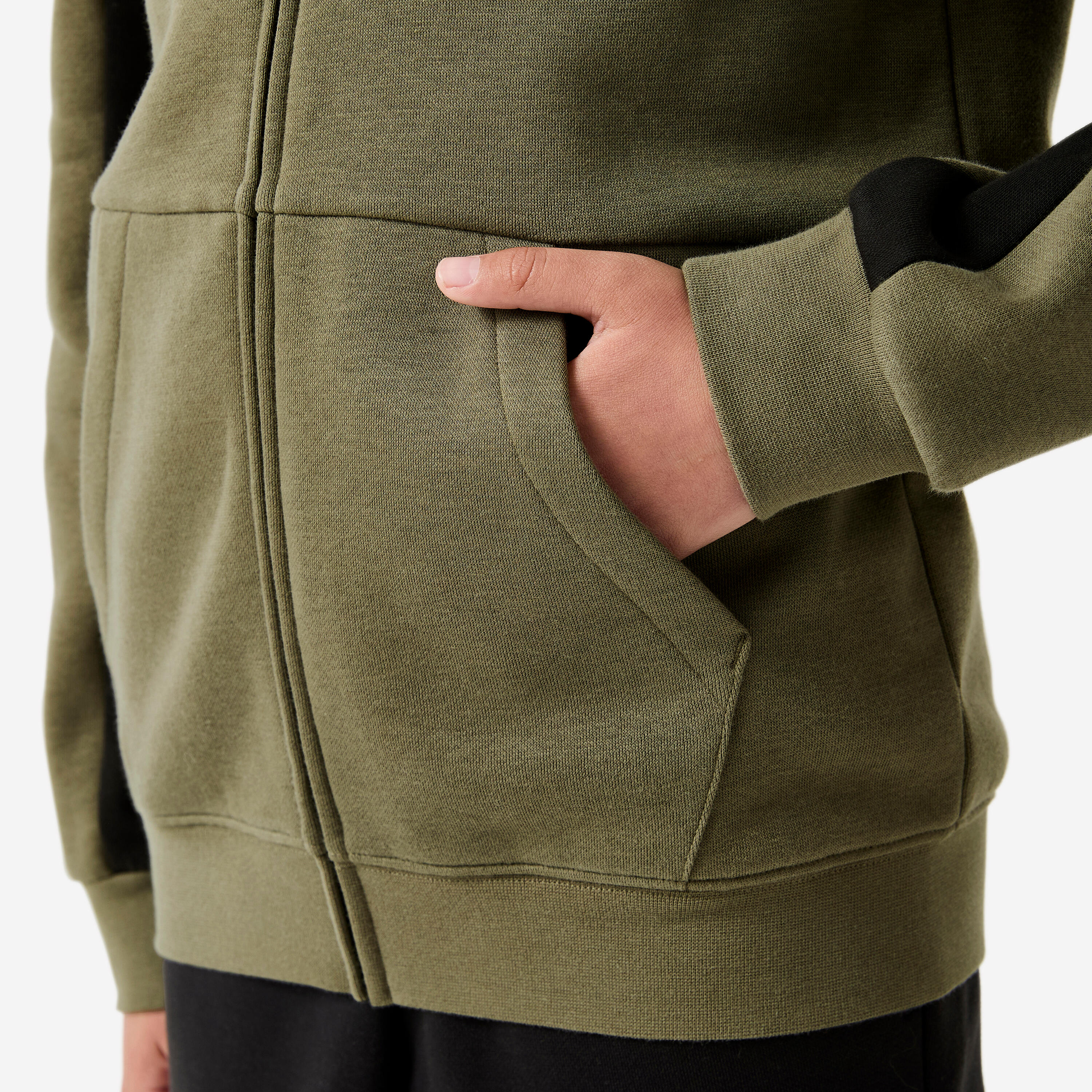 Ensemble de survêtement zippé enfant, kaki et noir 5/11