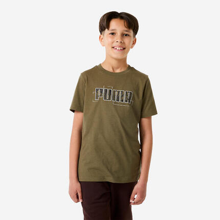 T-shirt coton imprimé enfant, bordeau