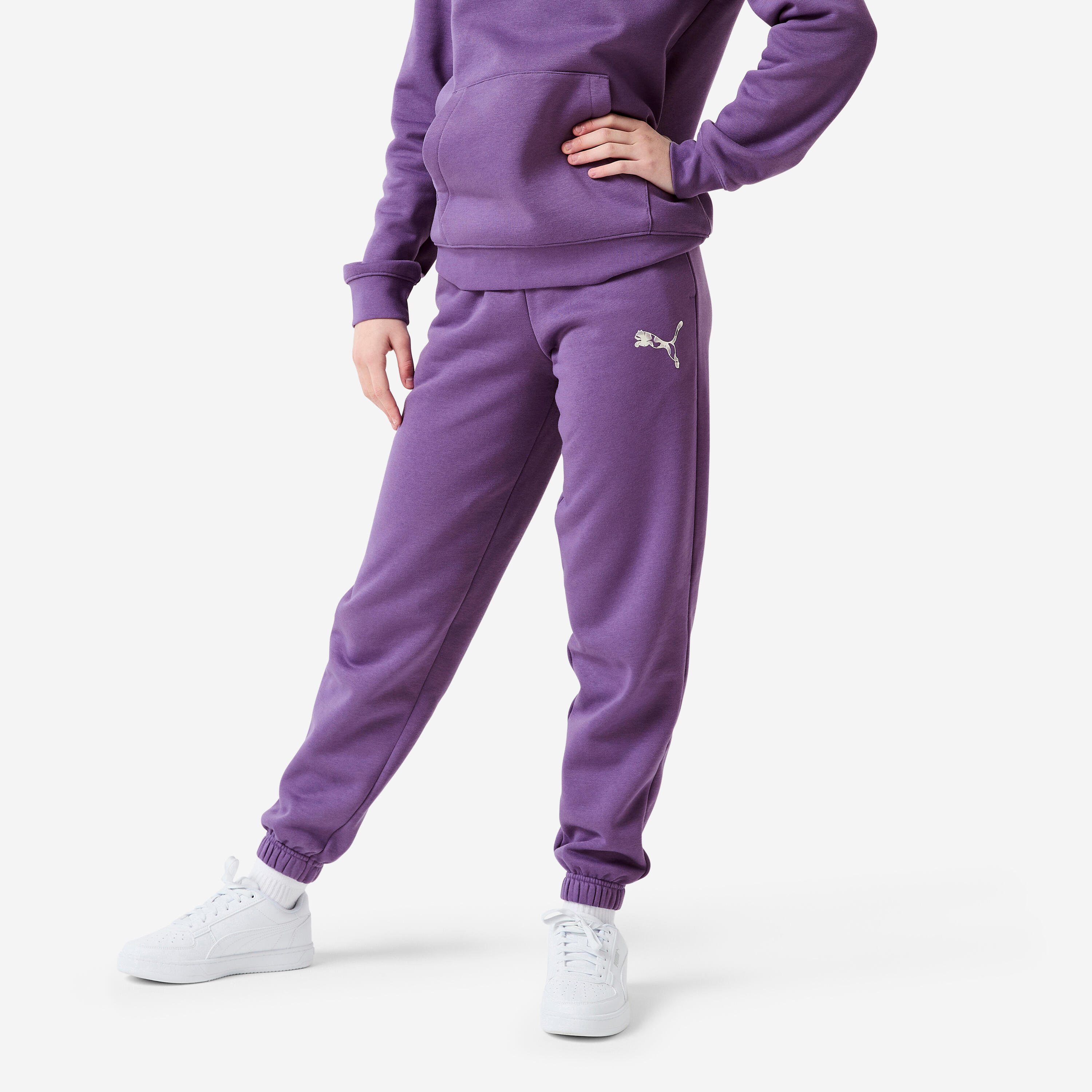 Pantalon de jogging din bumbac mov copii