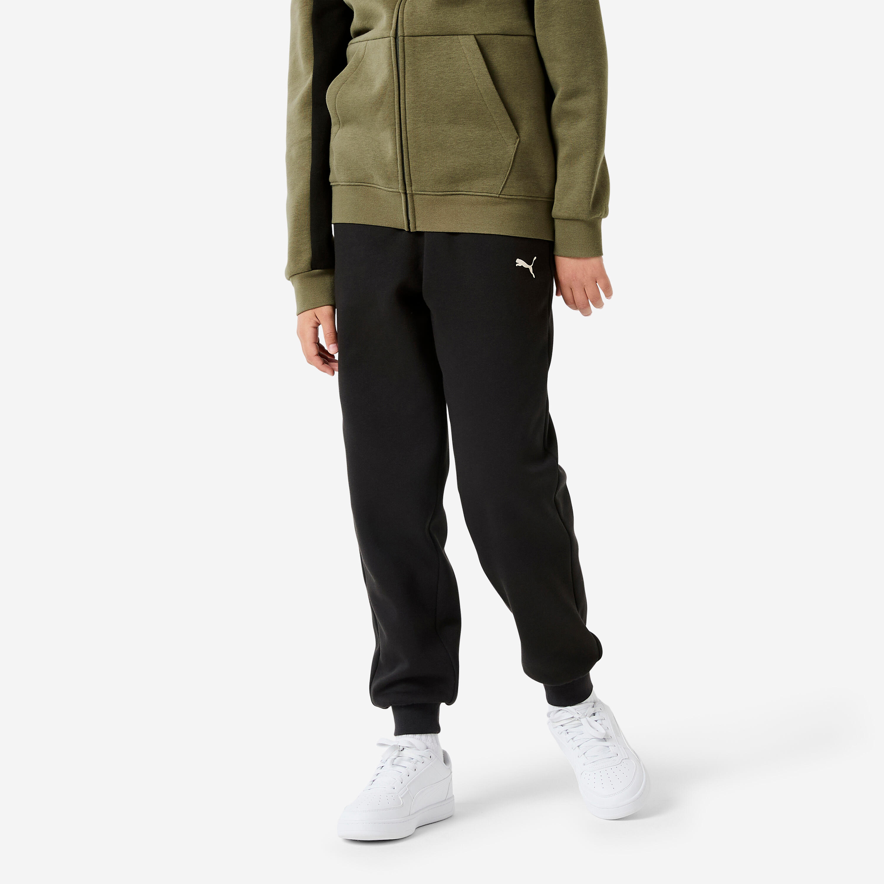 Ensemble de survêtement zippé enfant, kaki et noir 7/11
