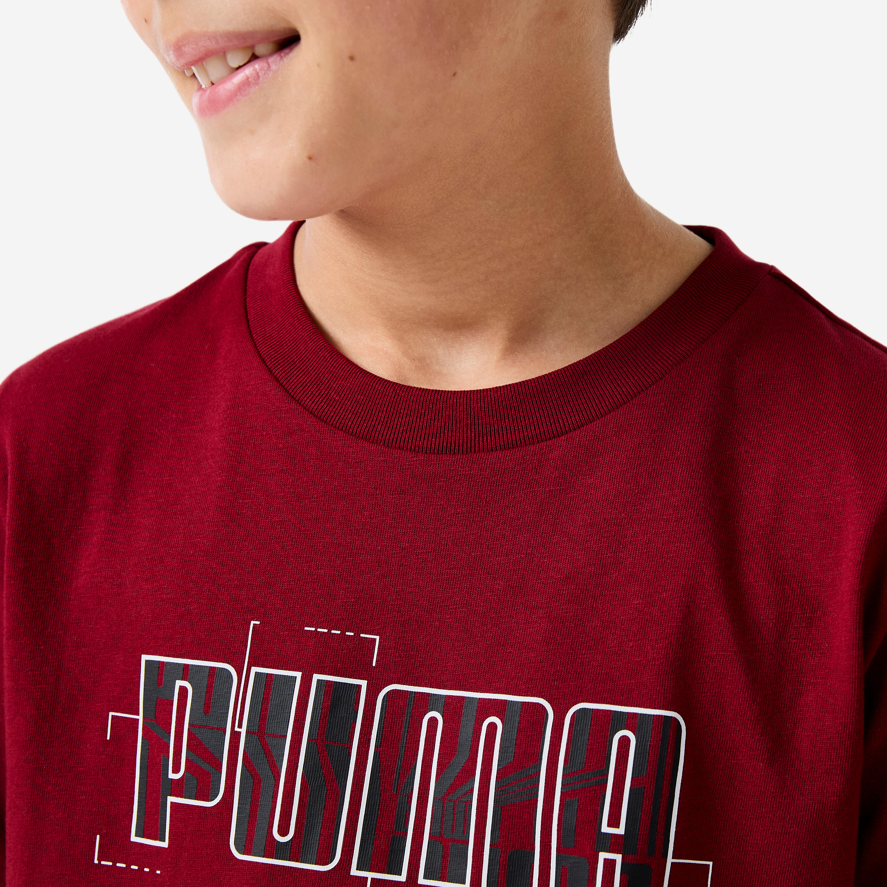 T-shirt coton imprimé enfant, bordeau 5/5