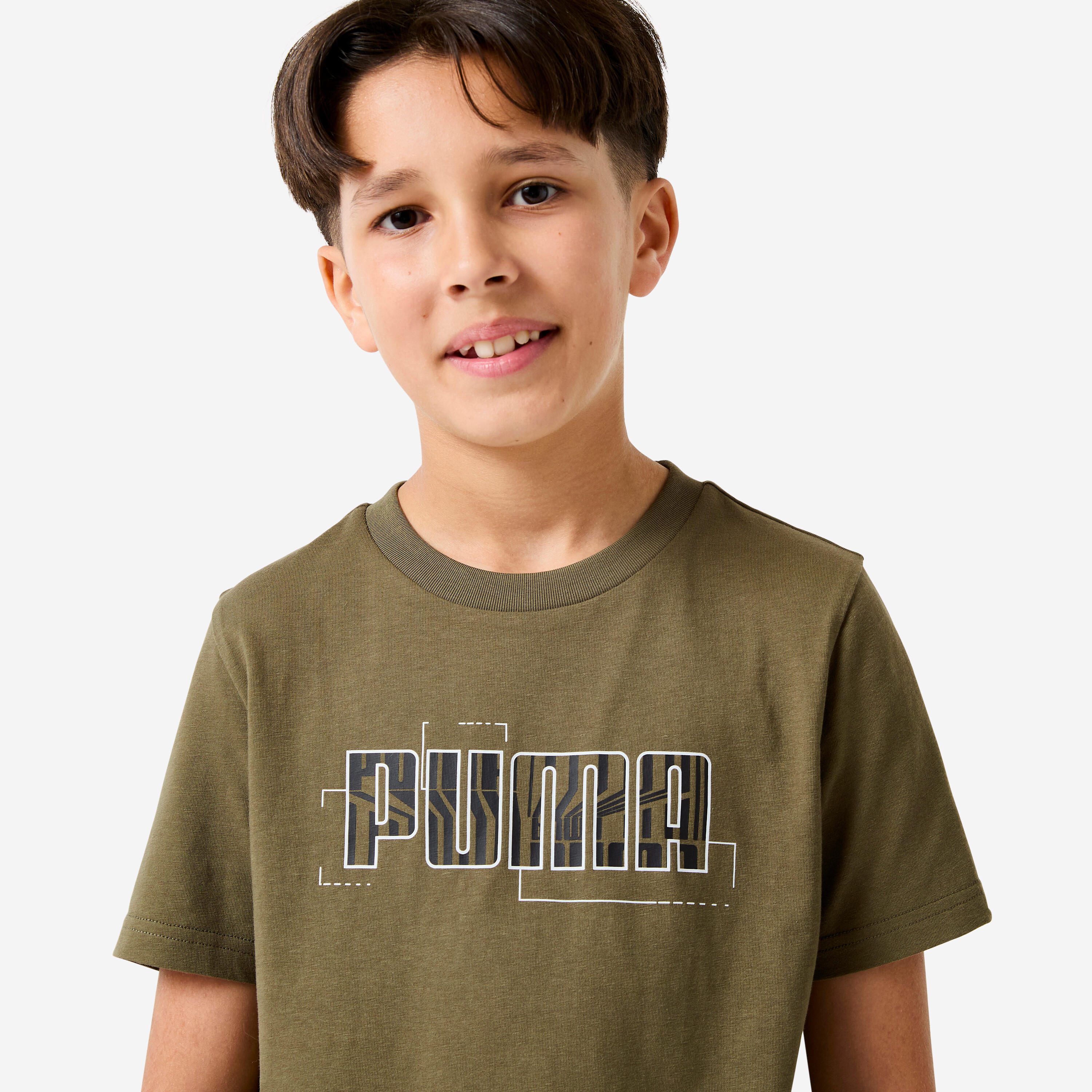 T-Shirt Kinder Baumwolle - grün mit Print  5/5