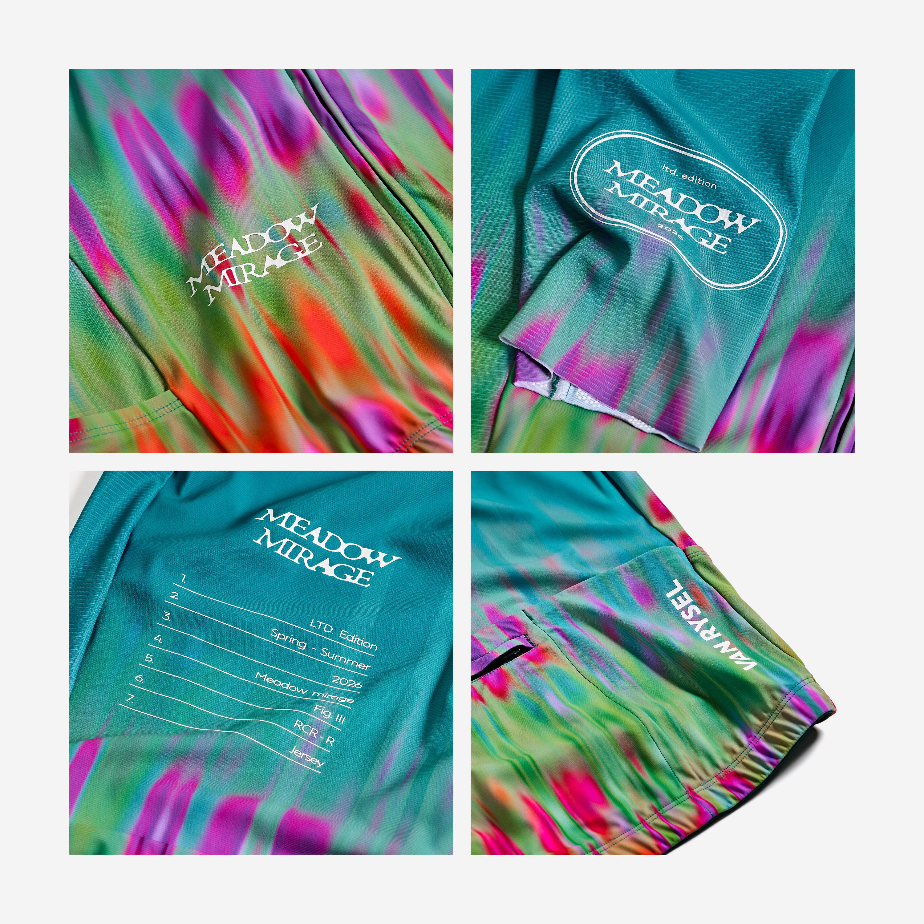 Maillot de vélo de route très ajusté unisexe - RCR-R 2 LTD Meadow Mirage 9/16